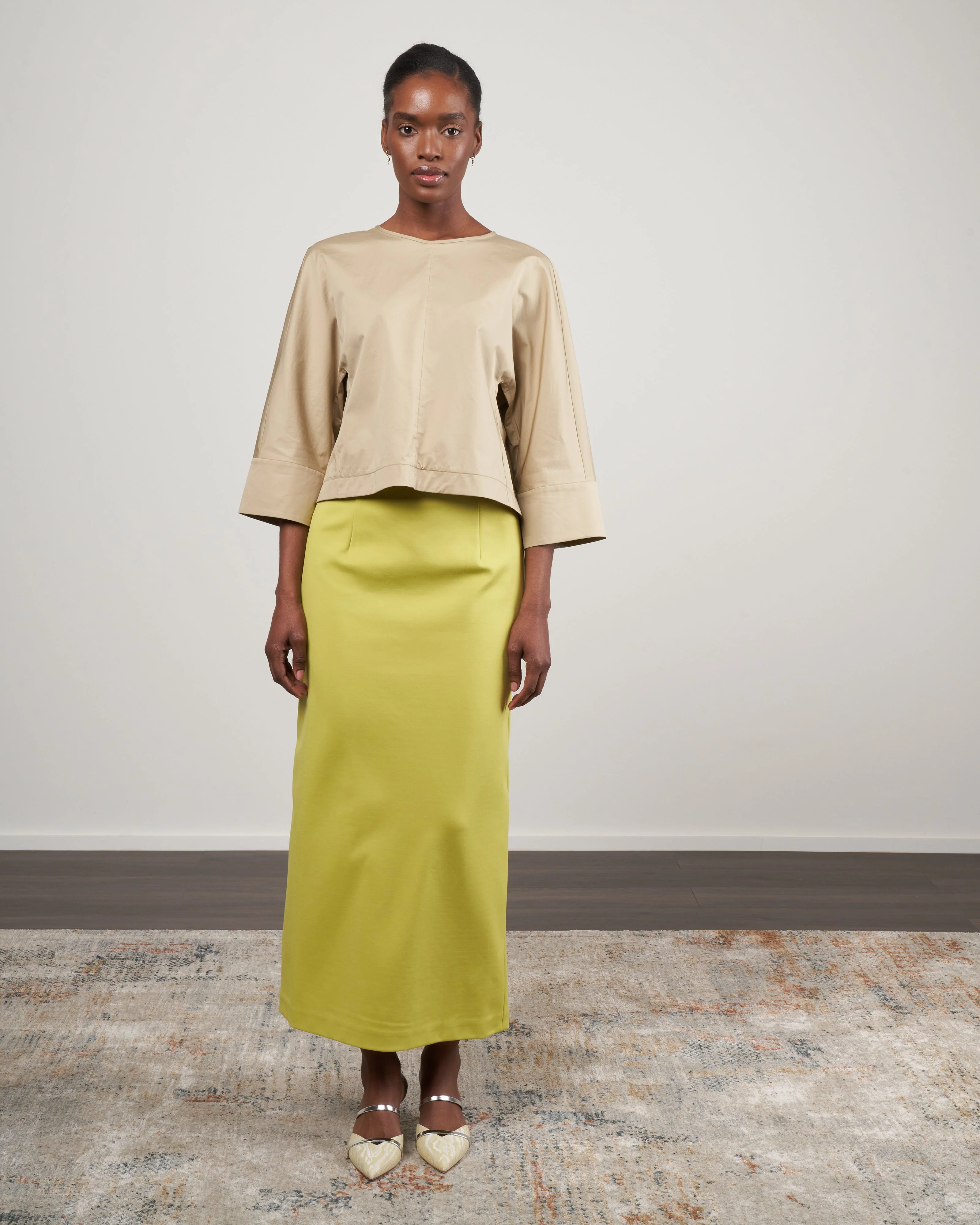 eco poplin sculpted top - clay - Image 2