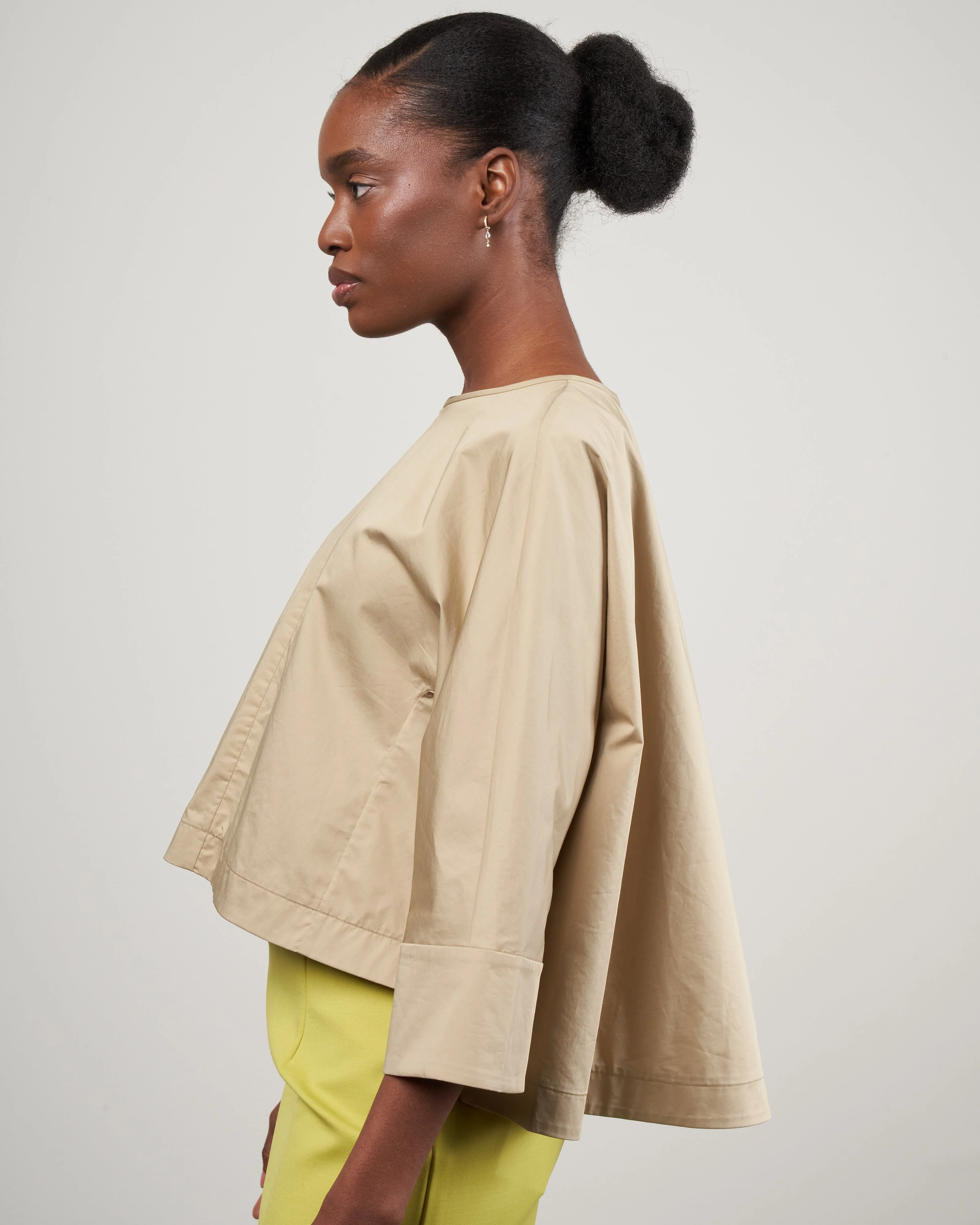 eco poplin sculpted top - clay - Image 3