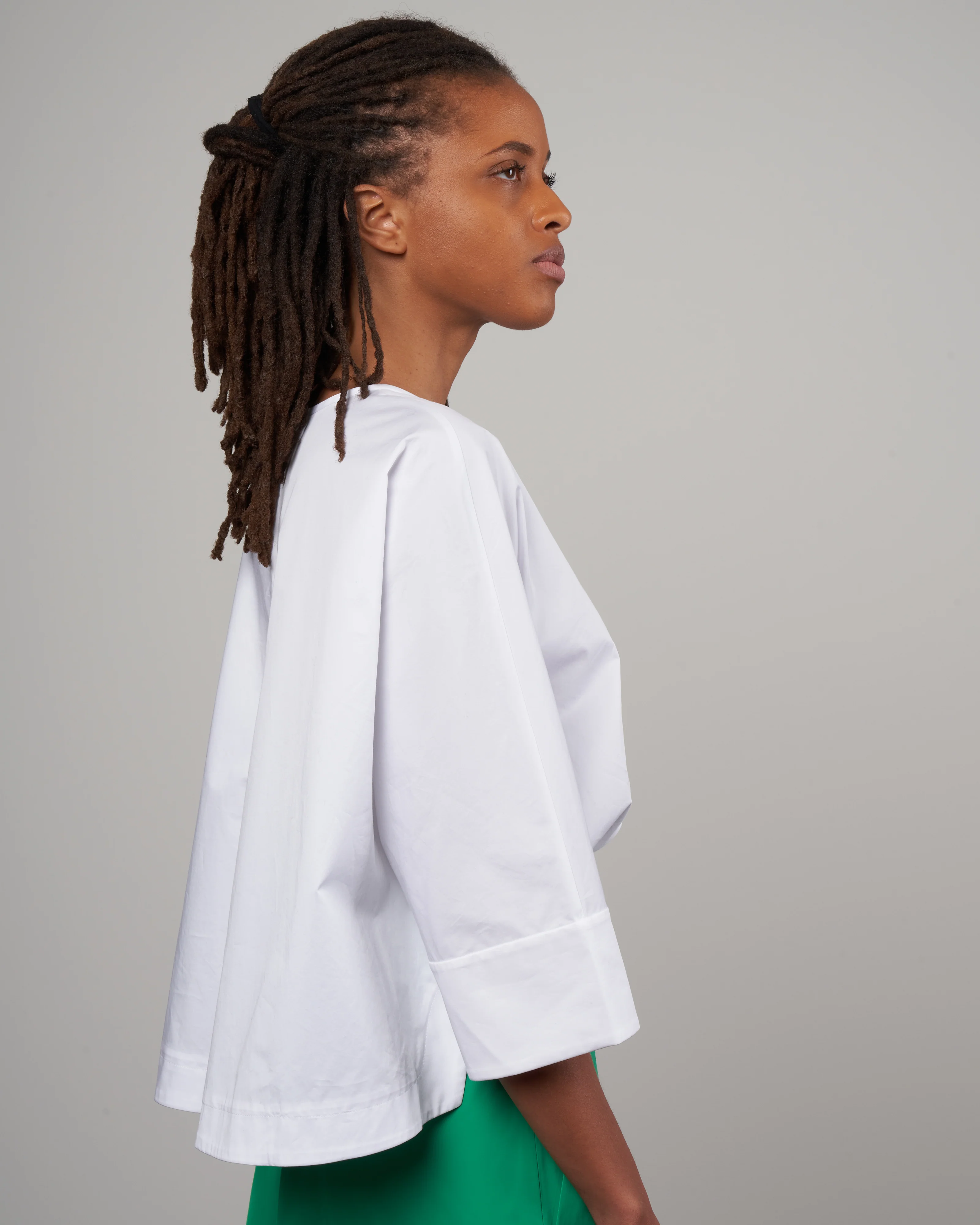 eco poplin sculpted top - white - Image 3
