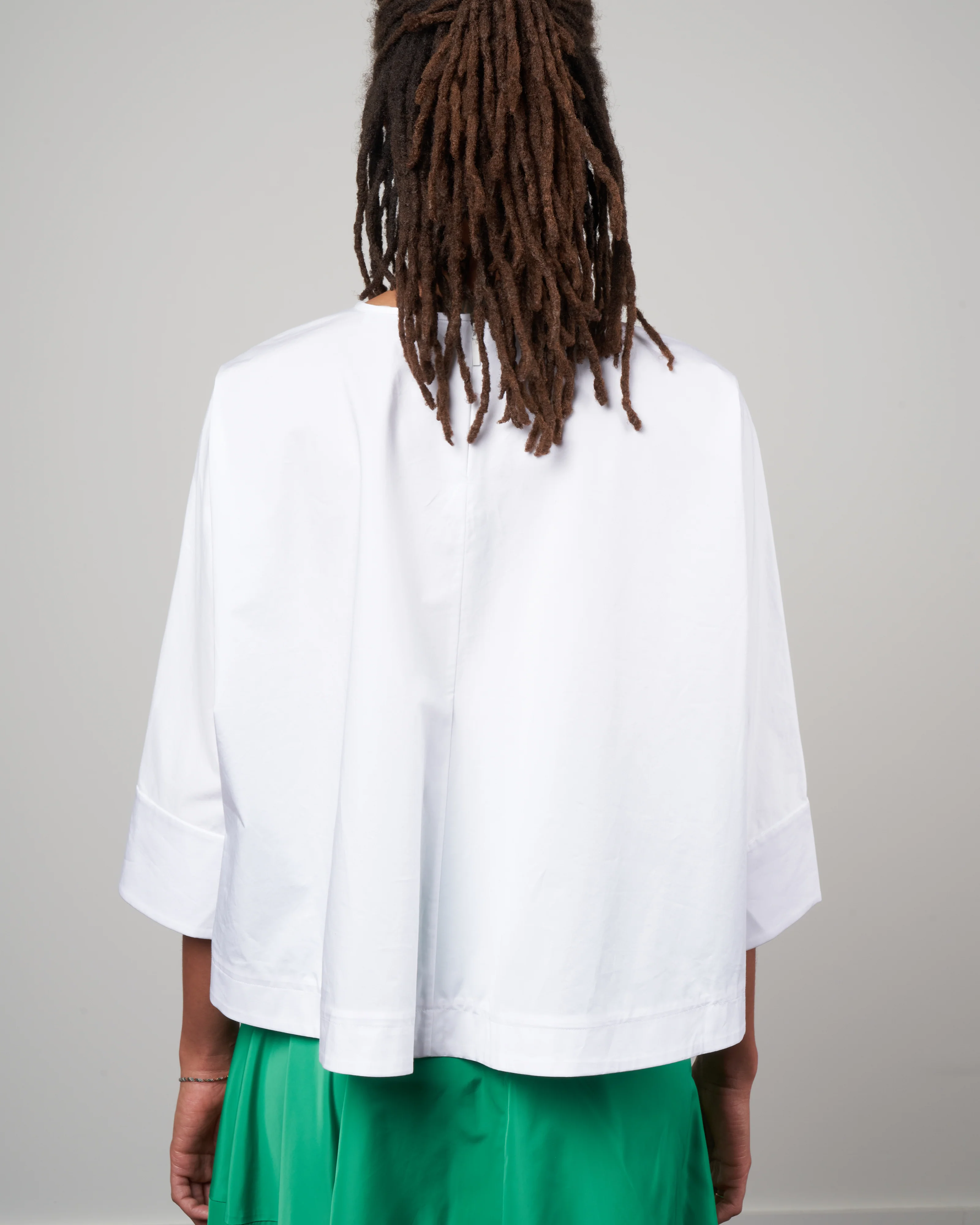 eco poplin sculpted top - white - Image 4