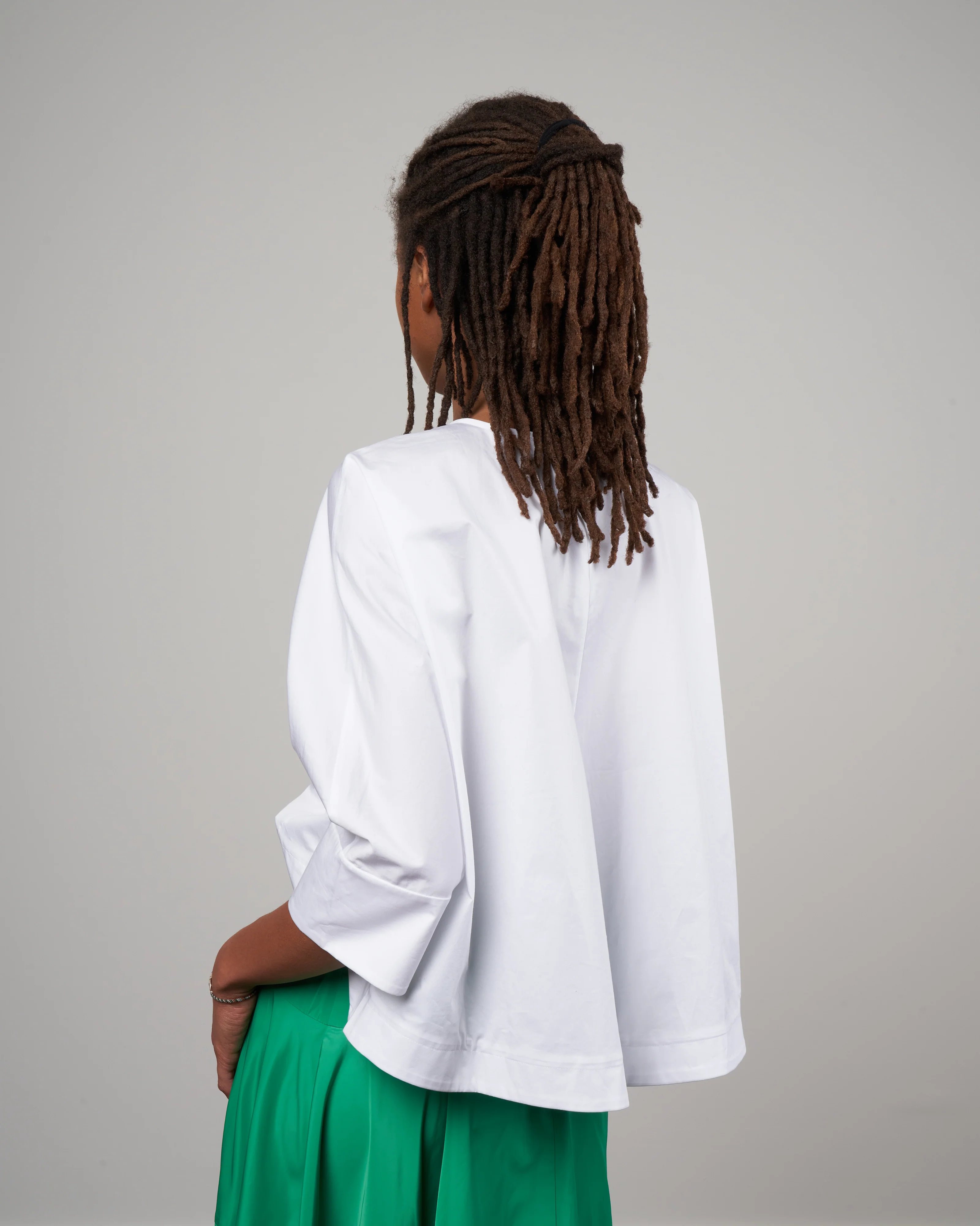 eco poplin sculpted top - white - Image 5