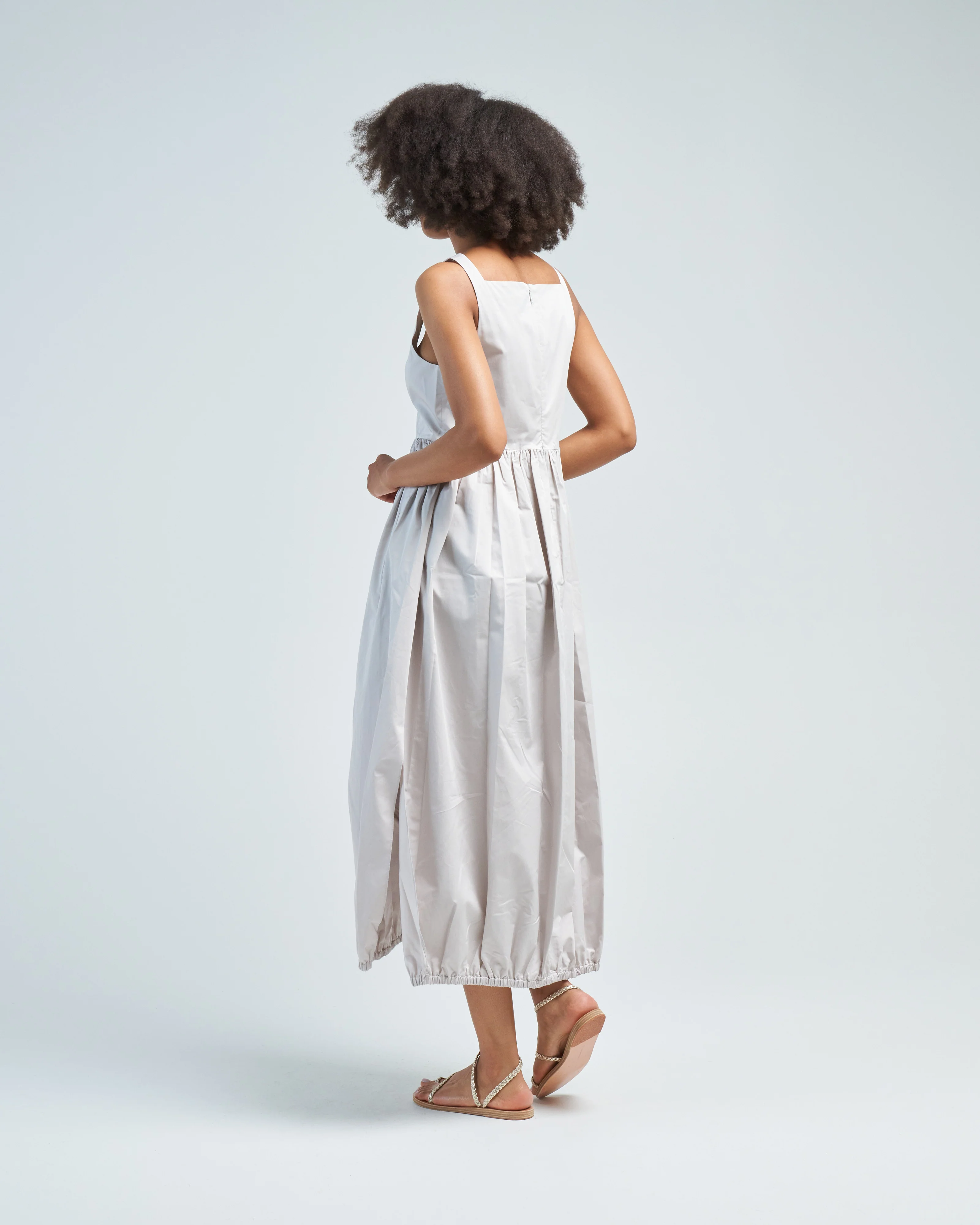 eco poplin square neck sculpted dress - Image 4