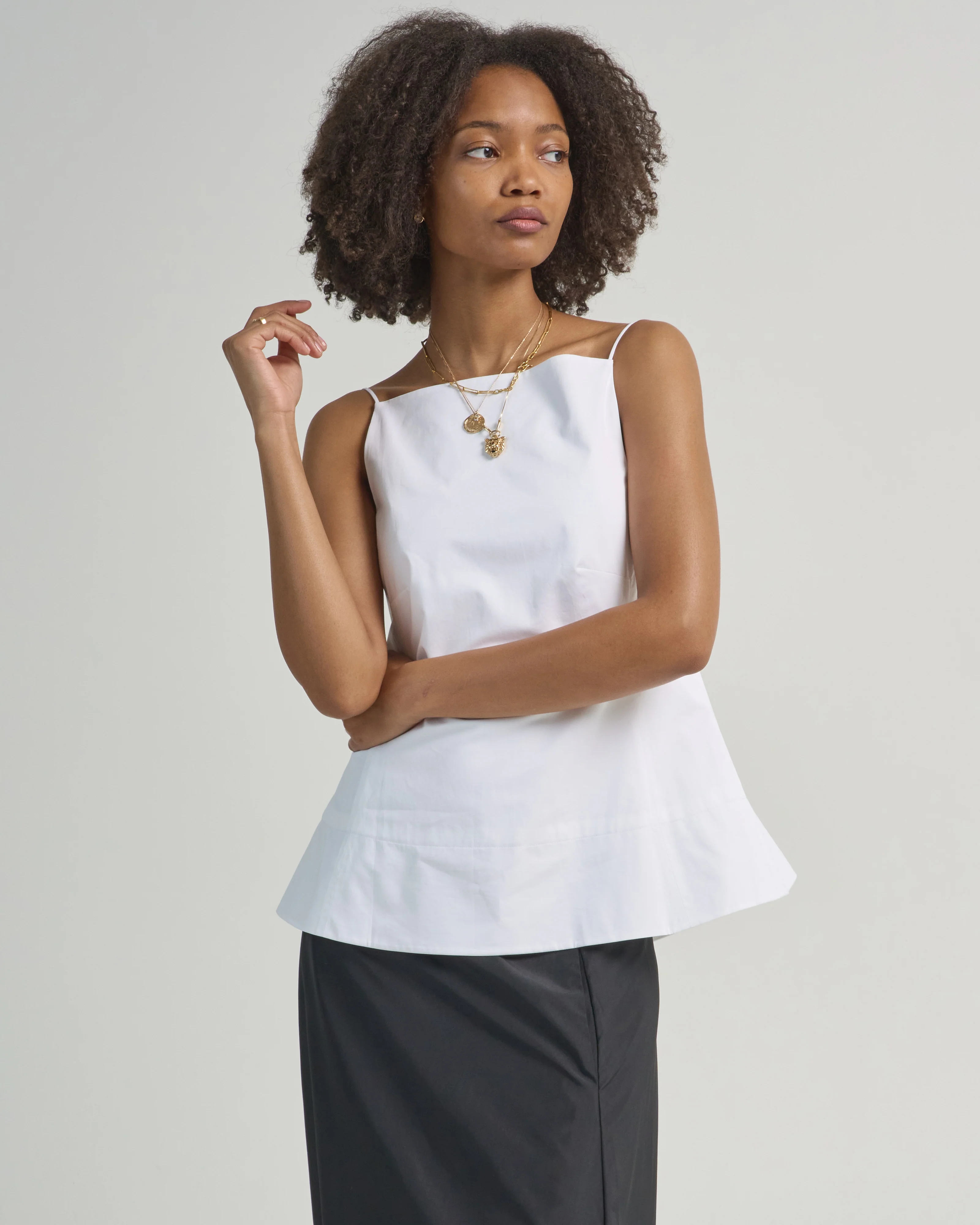 eco poplin strappy open back top