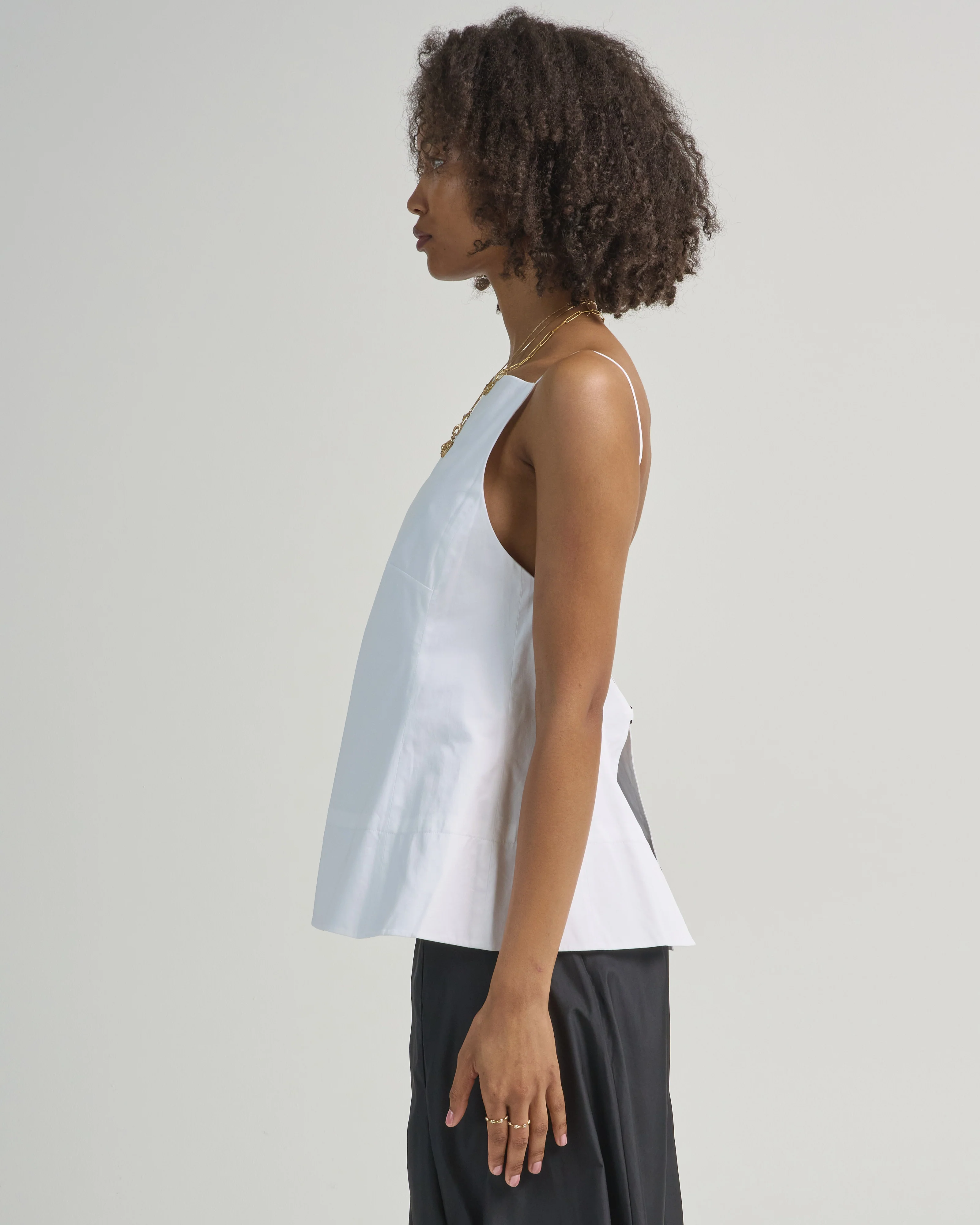 eco poplin strappy open back top - Image 3