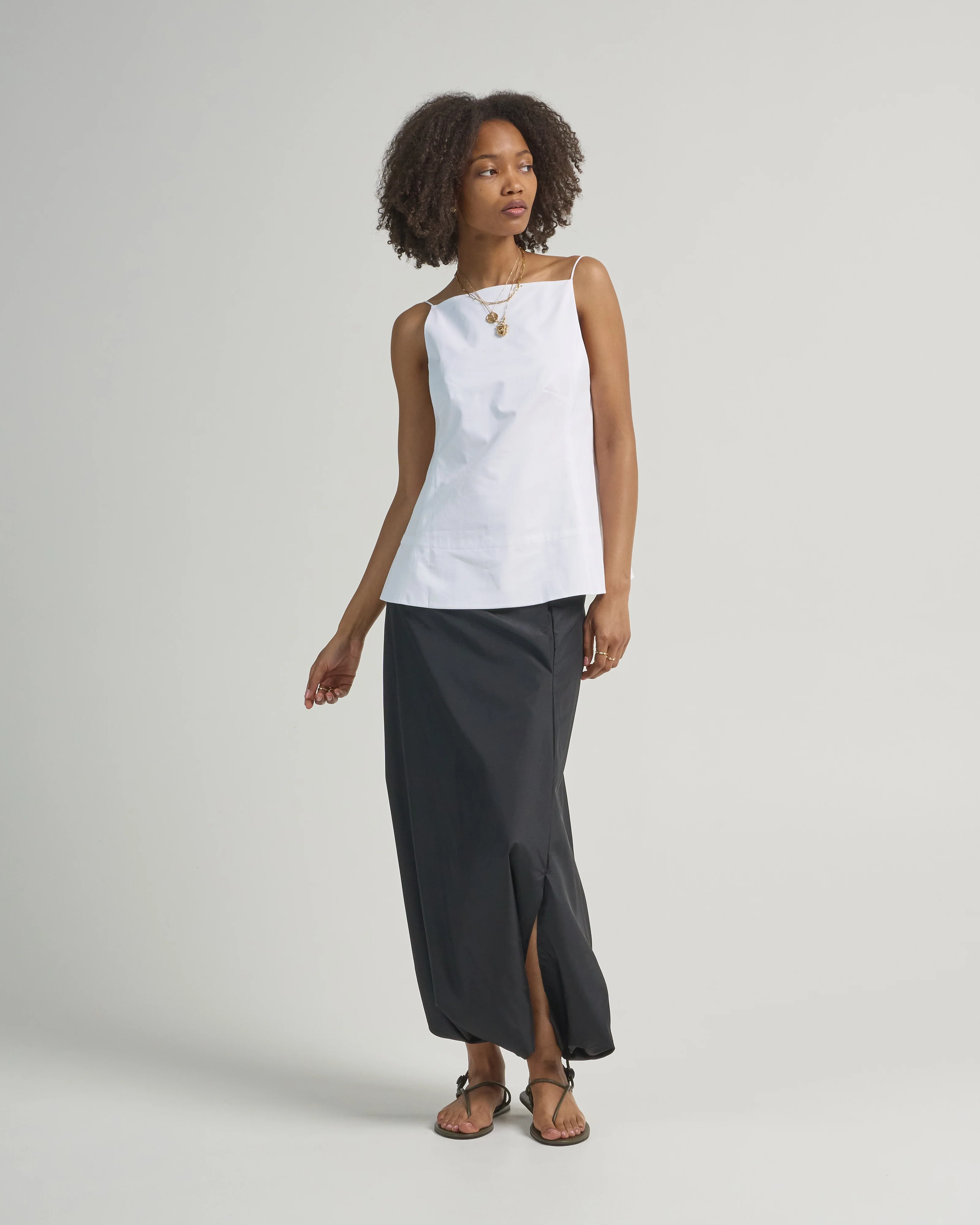 eco poplin strappy open back top - Image 4