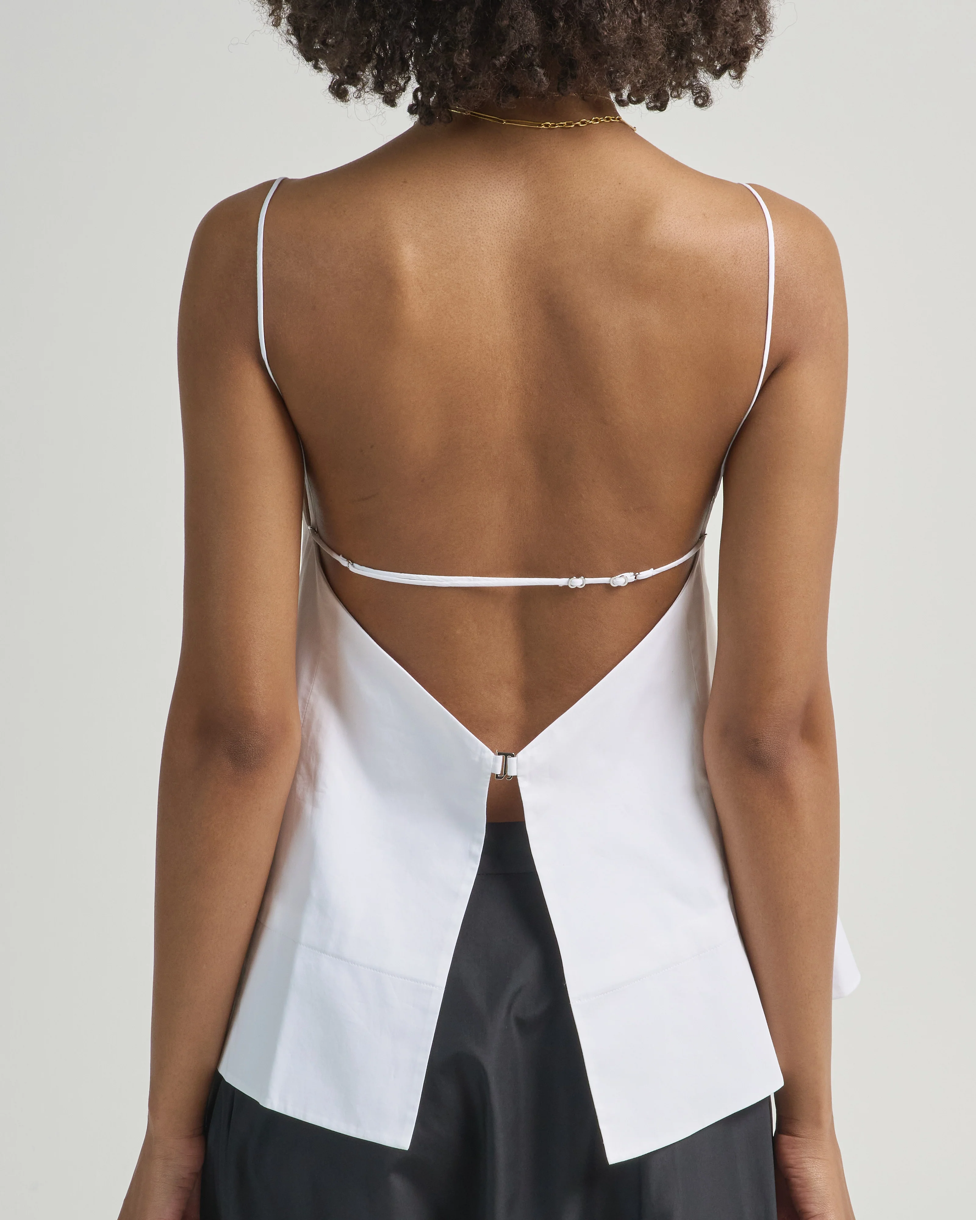 eco poplin strappy open back top - Image 5