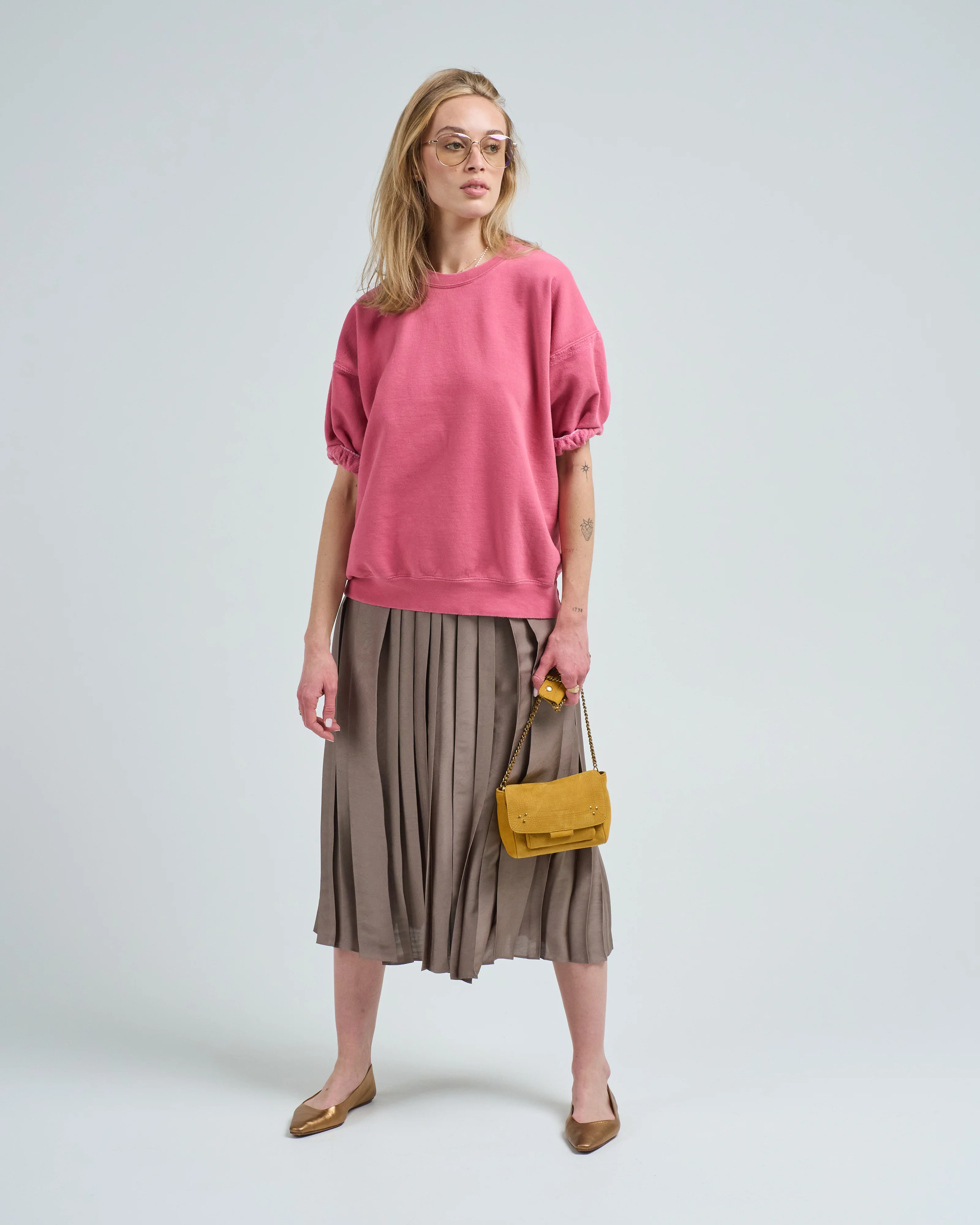 feather weight pleated pull on skirt