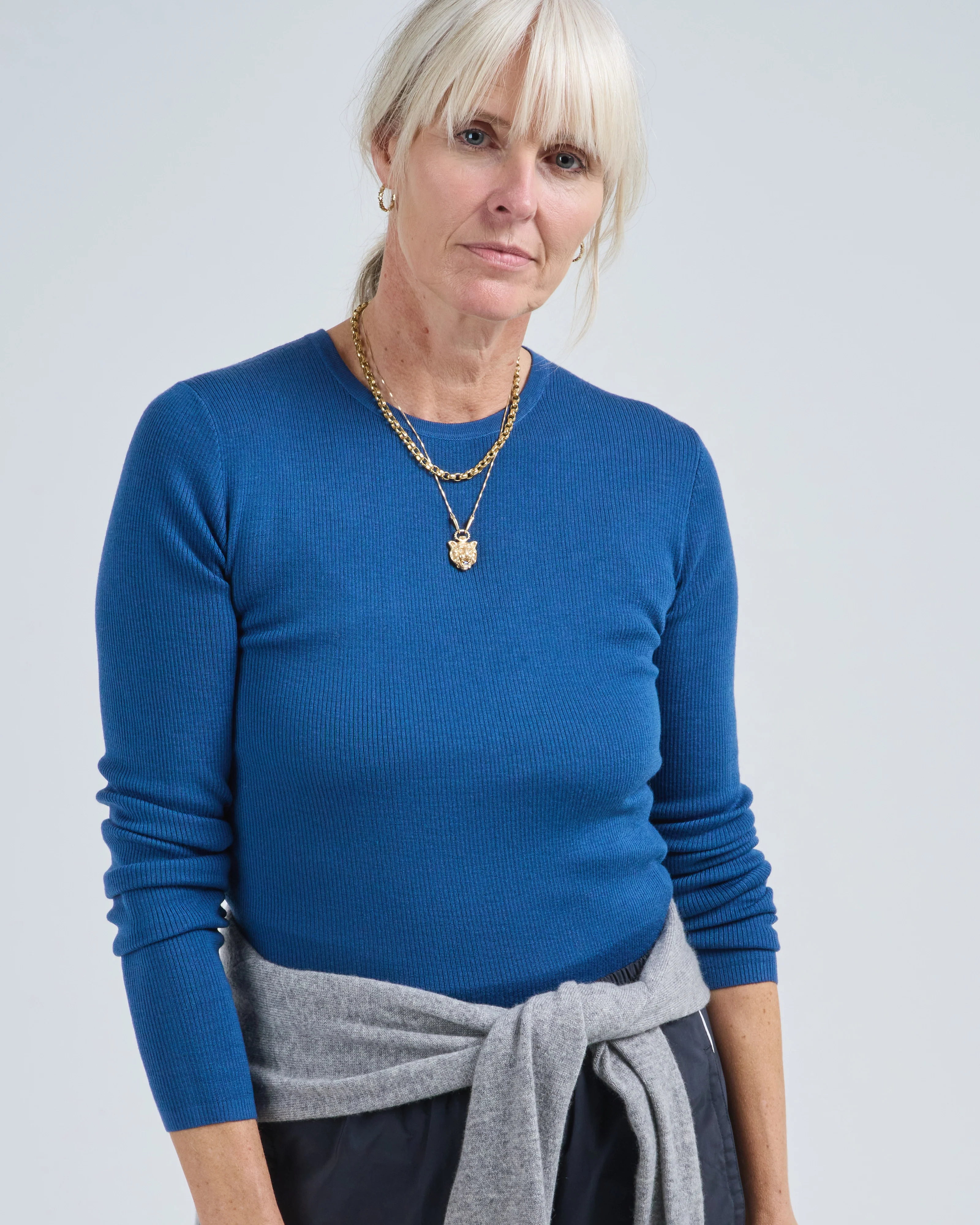 feather weight ribbed sweater crewneck pullover - Image 5