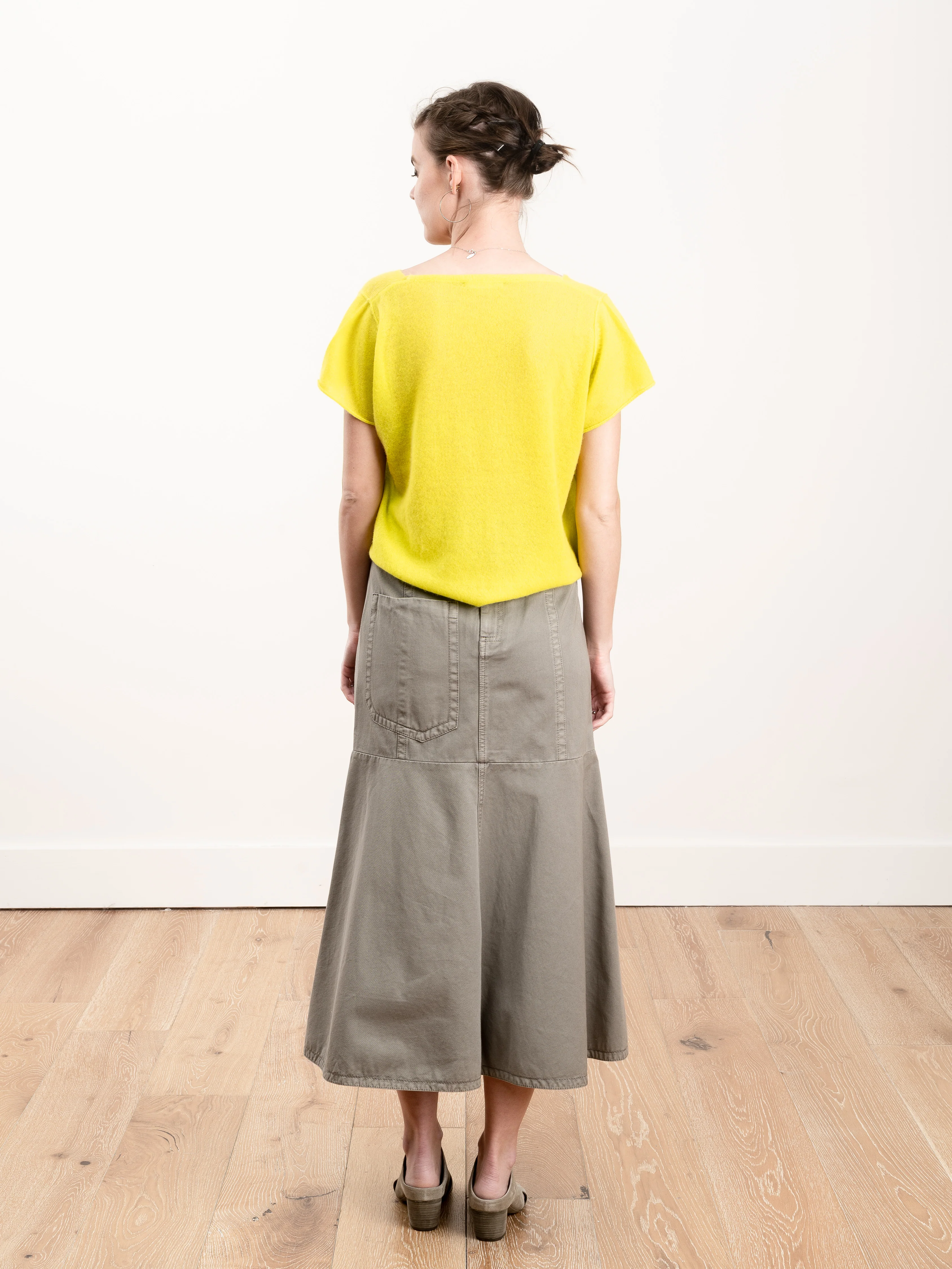 twill long skirt - dark stone - Image 3