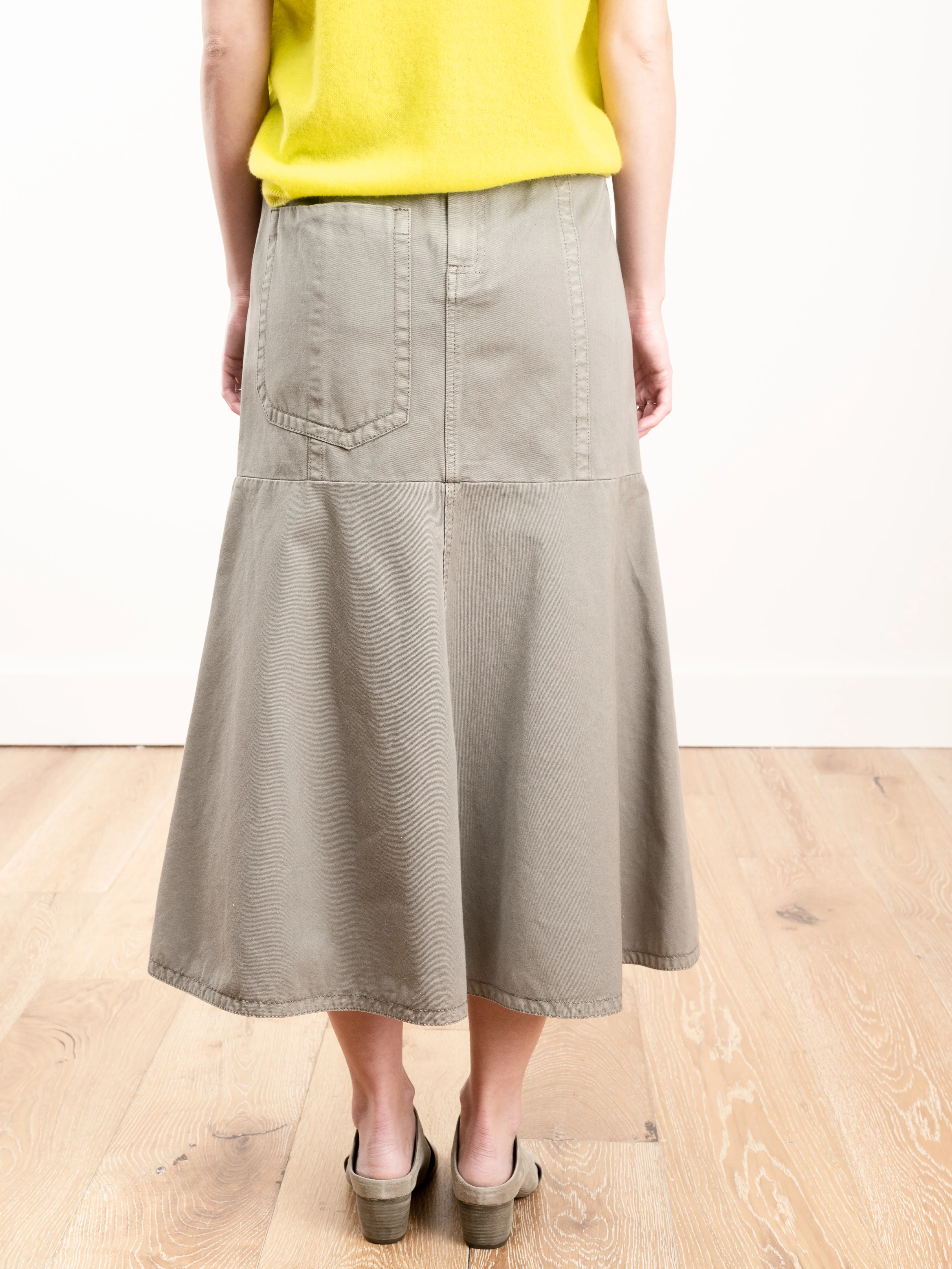 twill long skirt - dark stone - Image 4