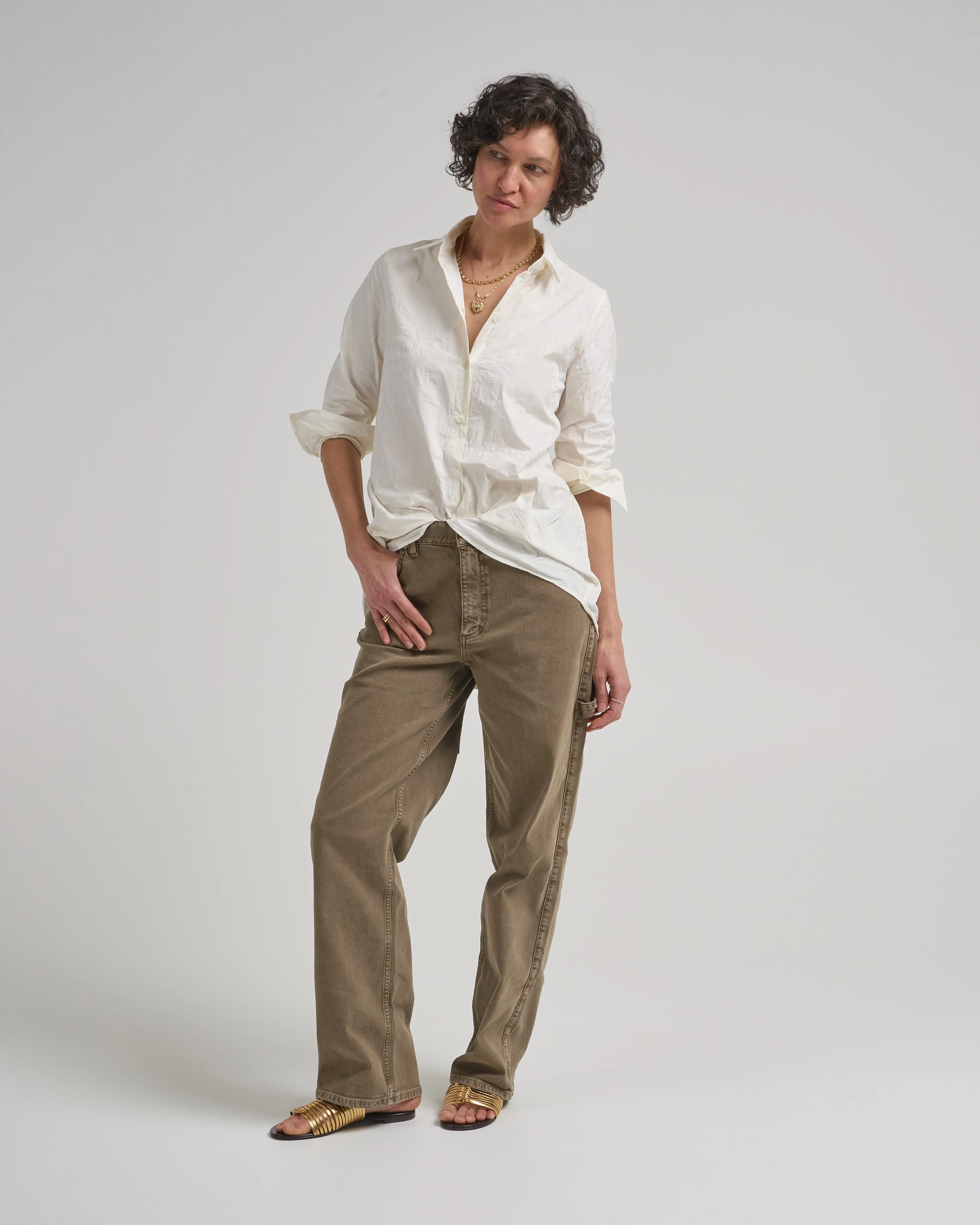 garment wash stretch twill slouchy carpenter jean - Image 2