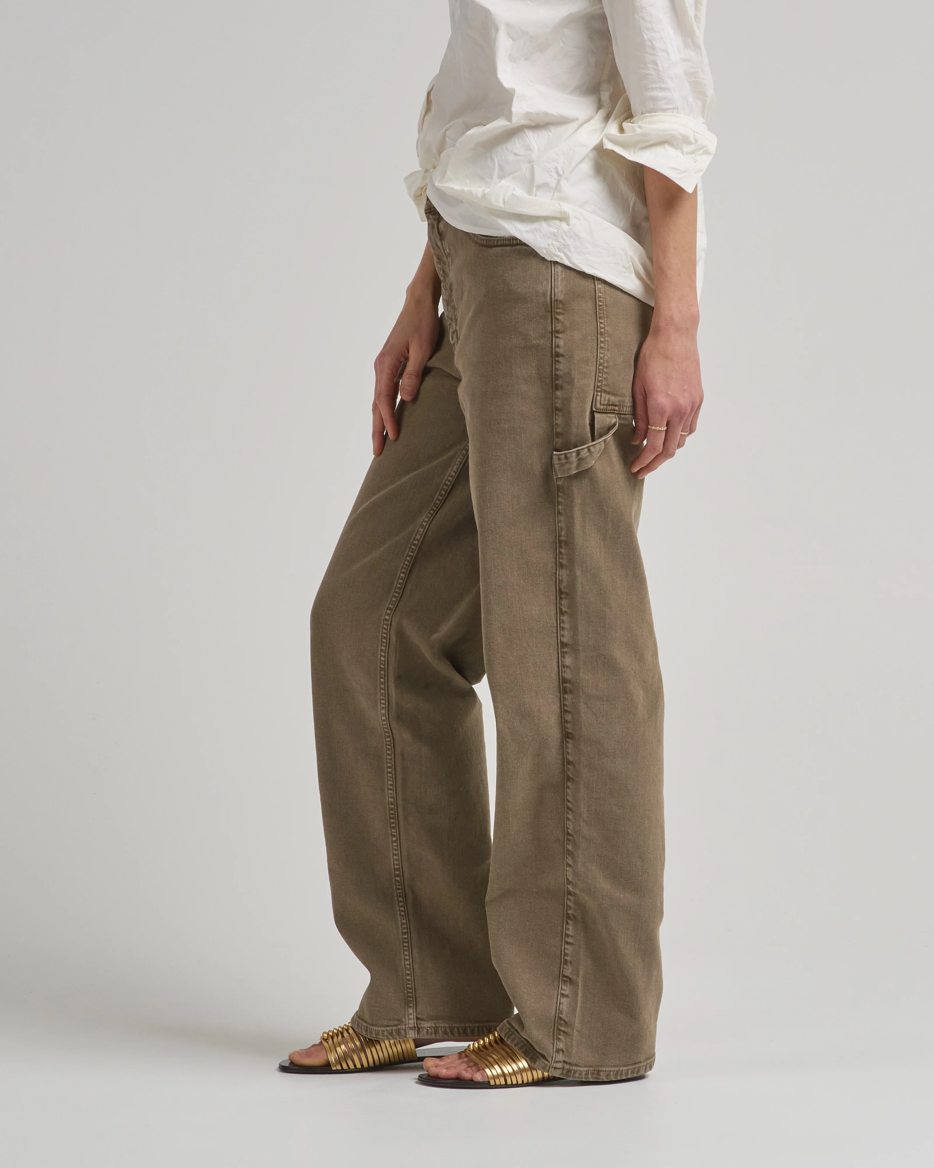 garment wash stretch twill slouchy carpenter jean - Image 4