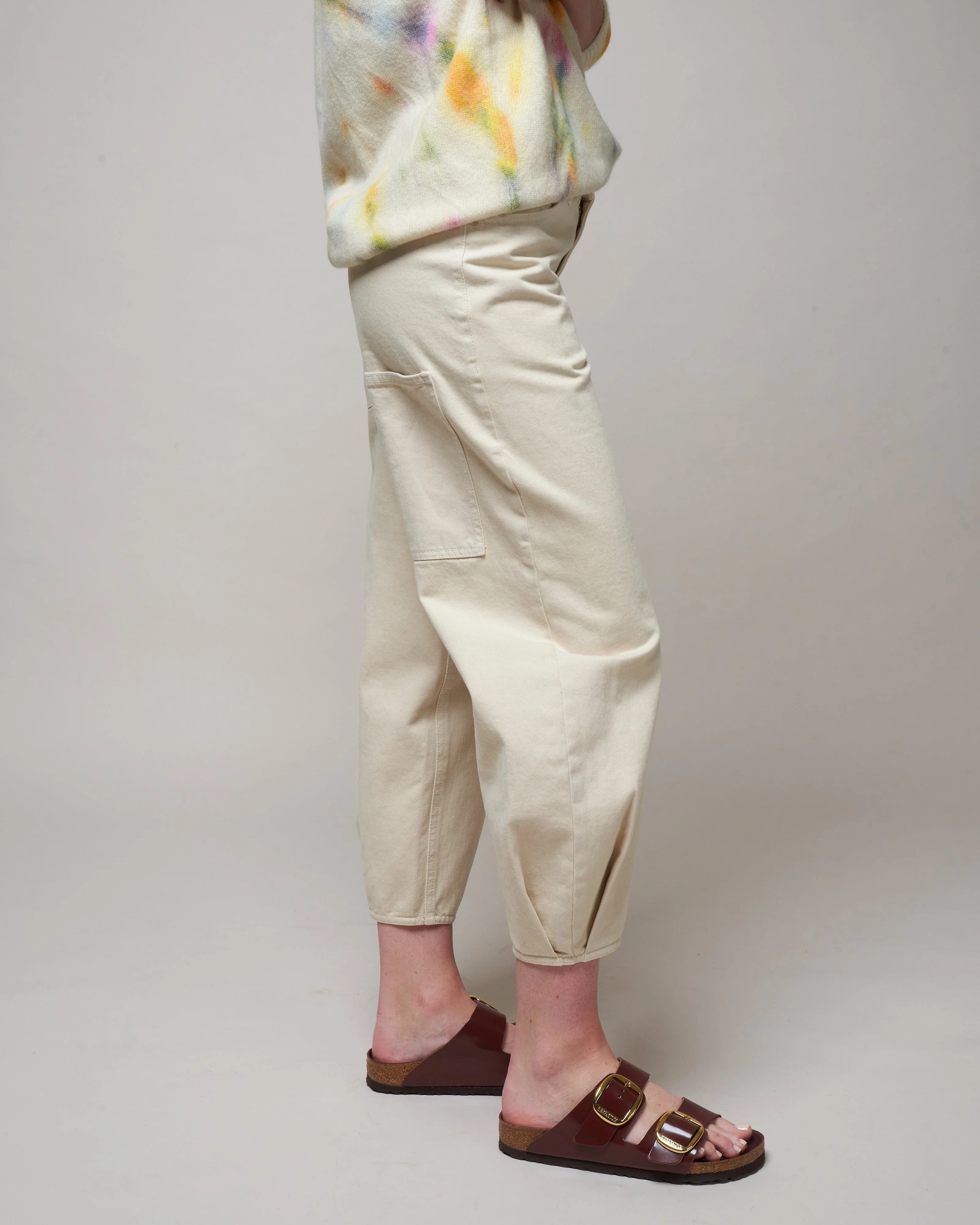 garment washed twill brancusi pant - ivory - Image 3