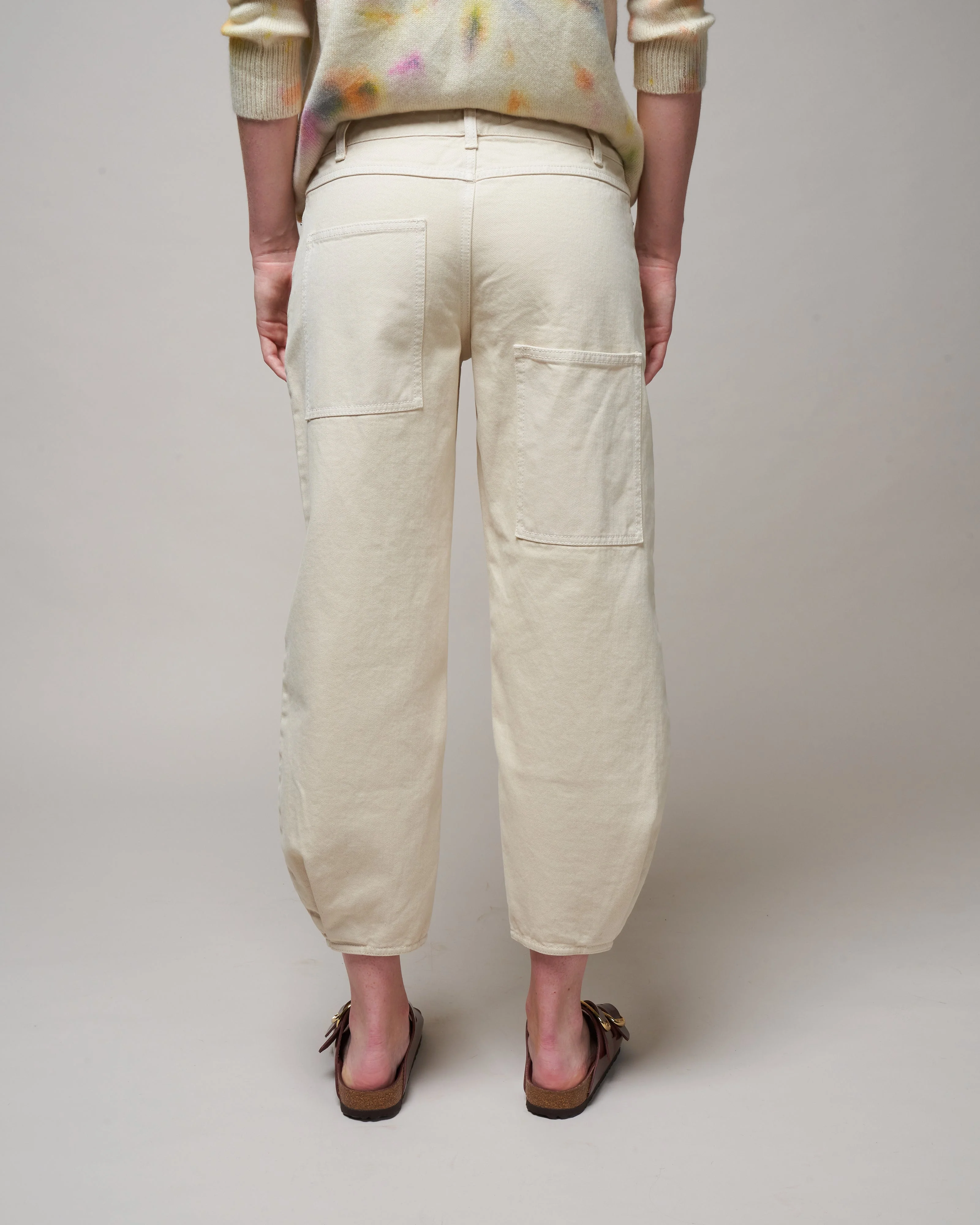 garment washed twill brancusi pant - ivory - Image 4