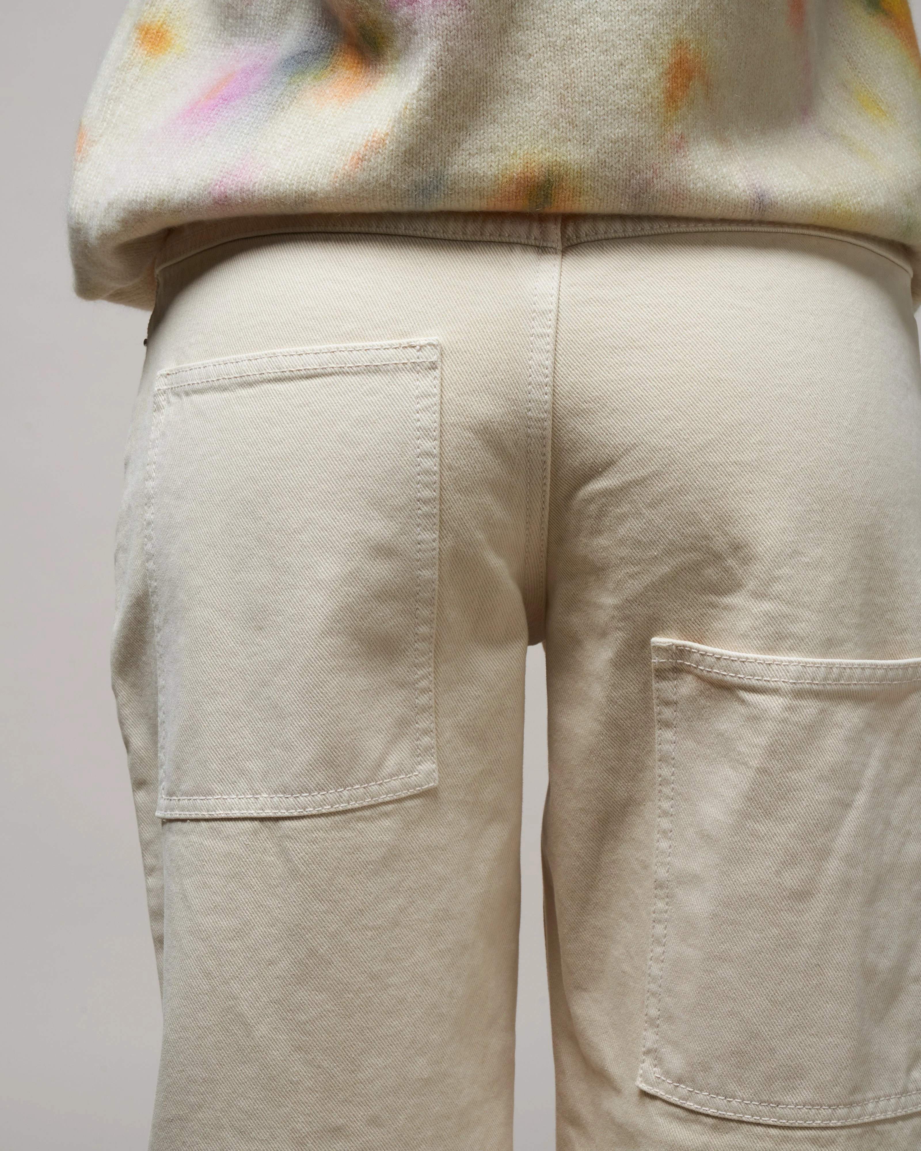 garment washed twill brancusi pant - ivory - Image 5