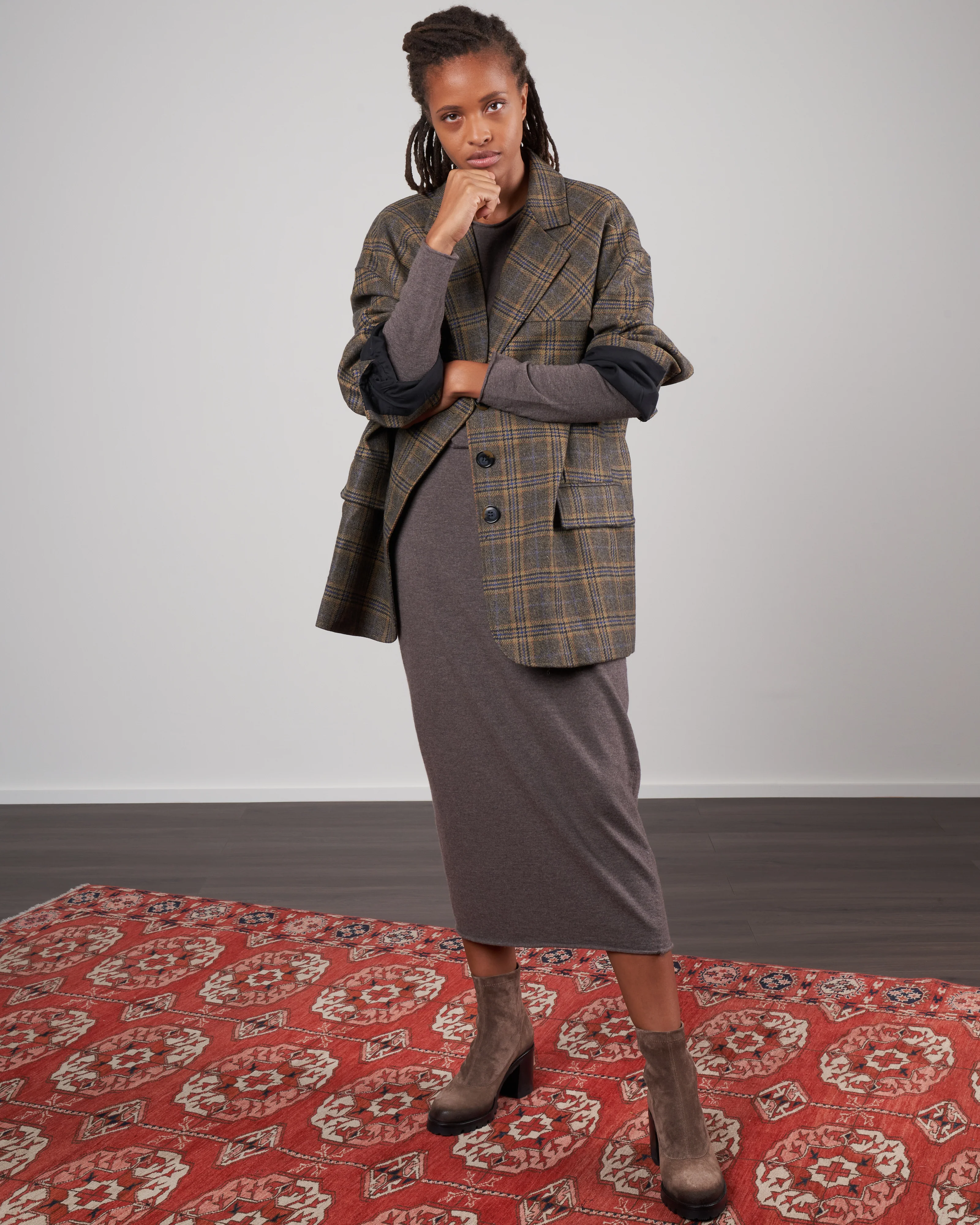 grandfather plaid liam blazer - tan/black multi - Image 2