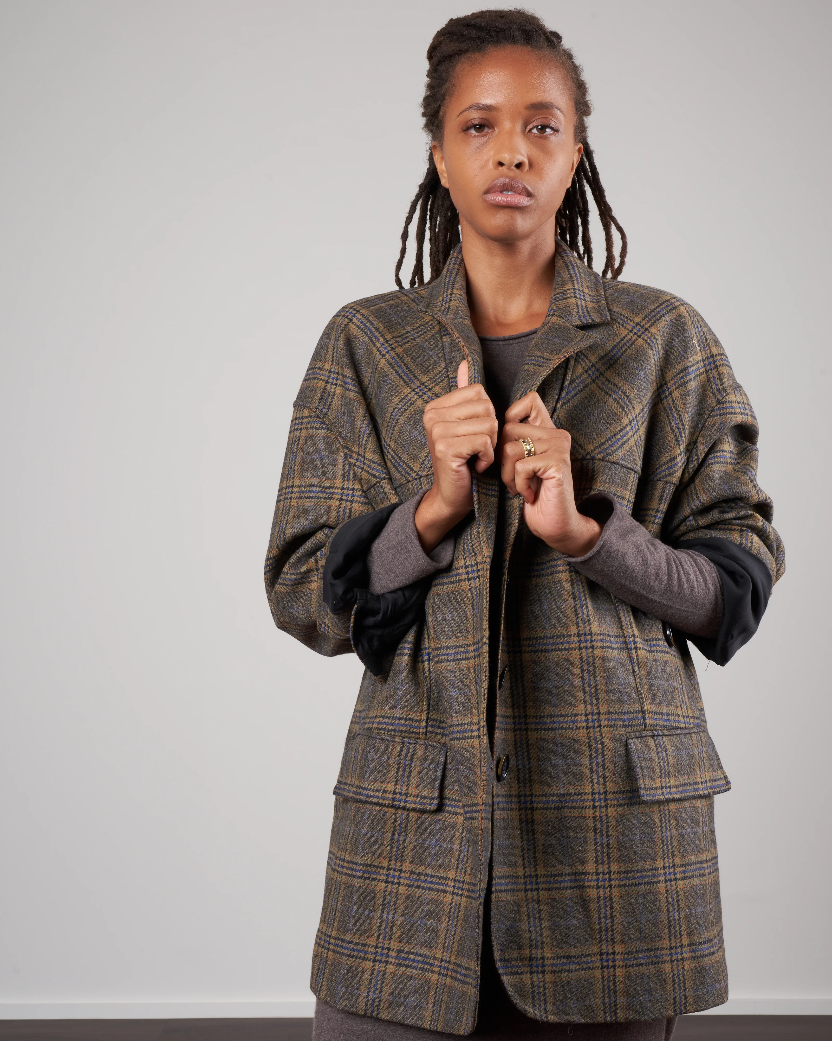 grandfather plaid liam blazer - tan/black multi - Image 3