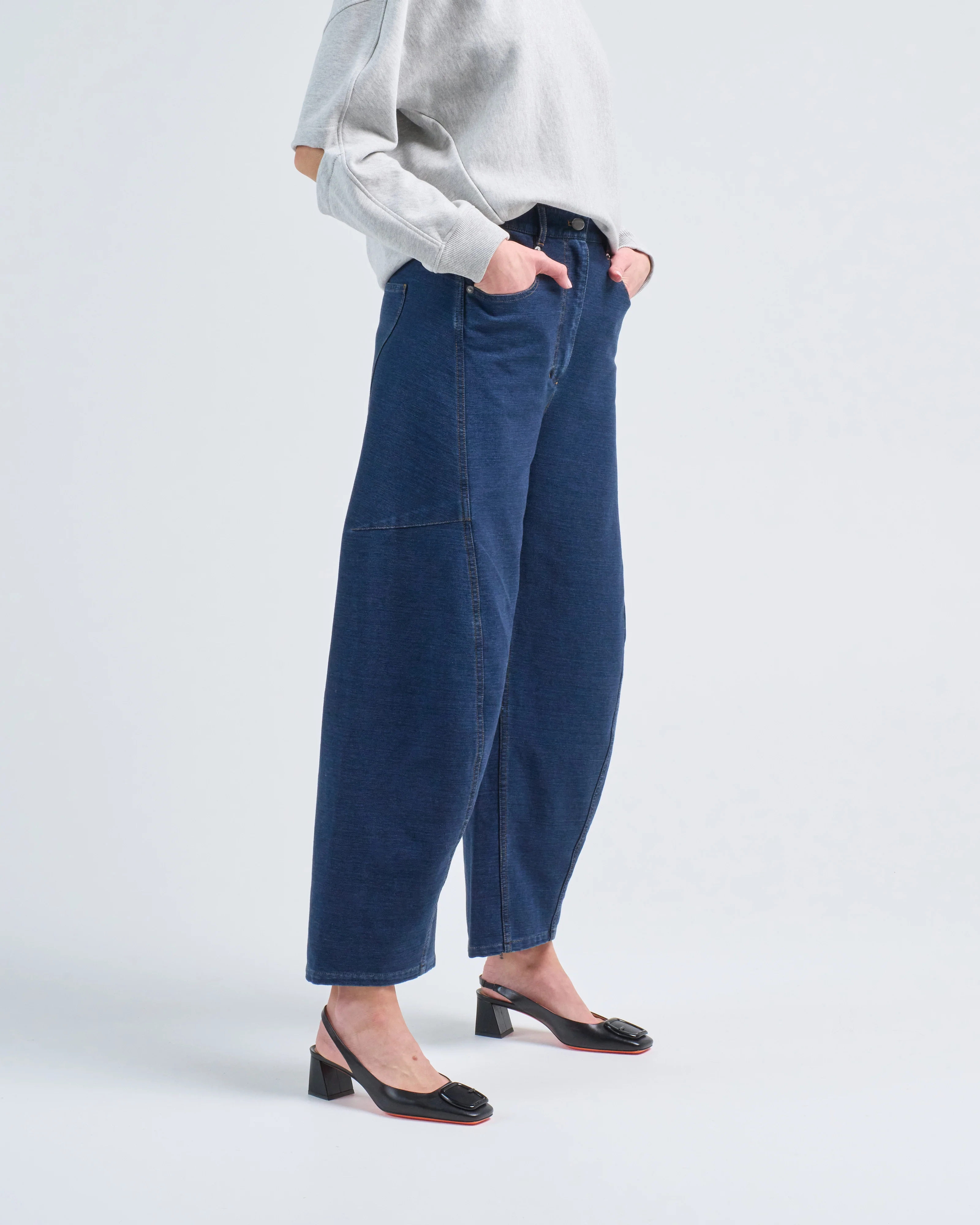 indigo barre denim knit sid jean - Image 3