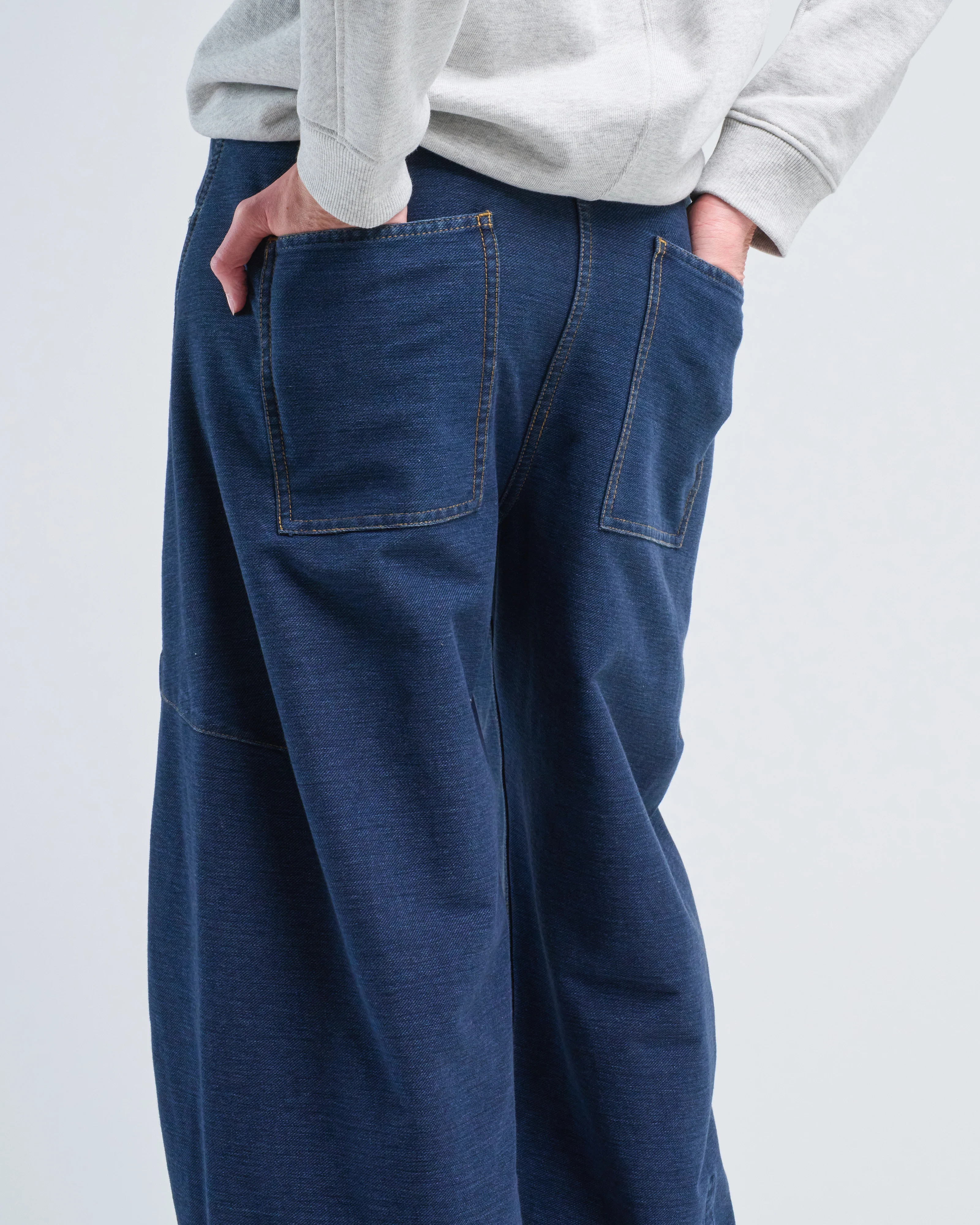 indigo barre denim knit sid jean - Image 5