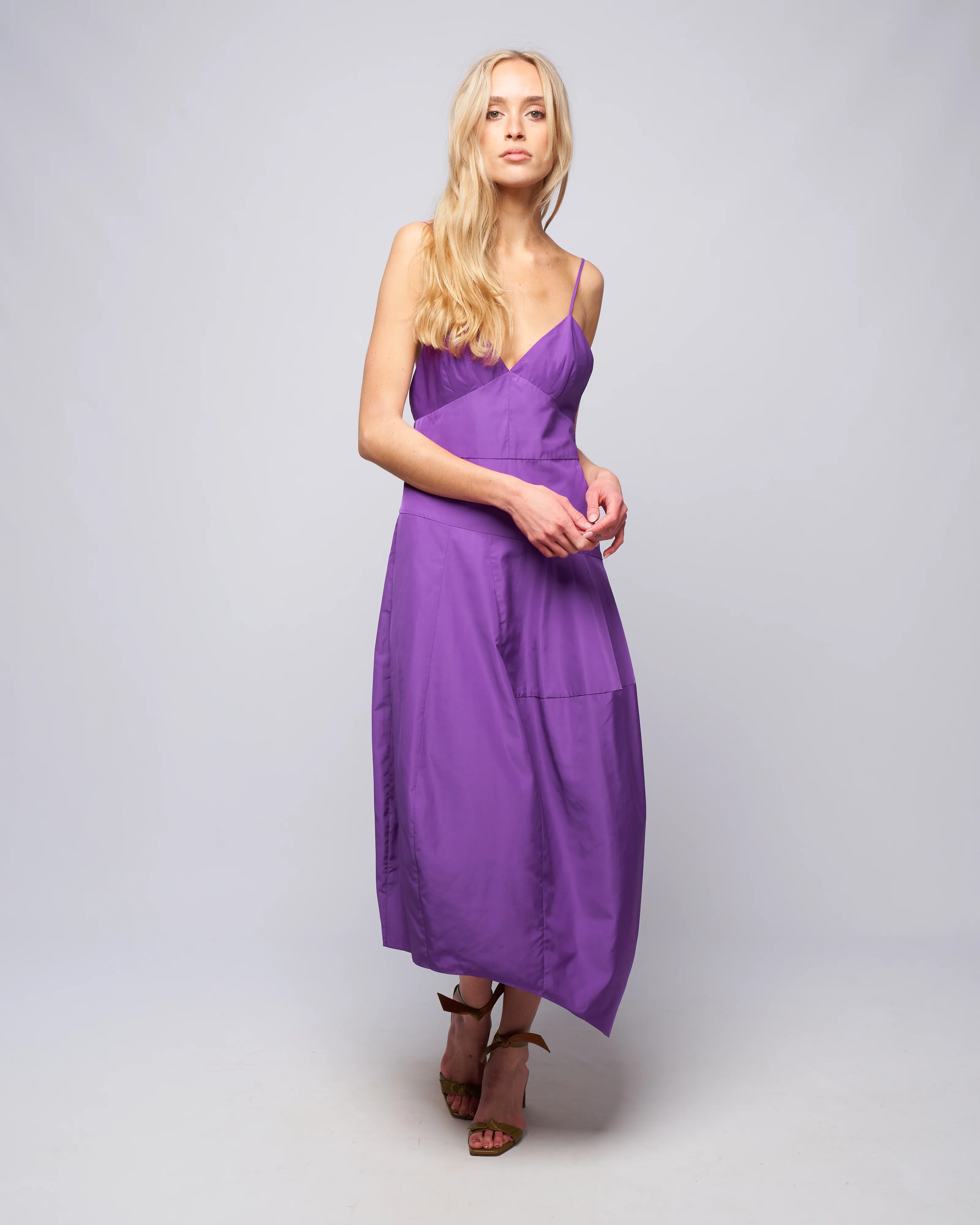 italian sporty nylon cami dress - purple - Image 2