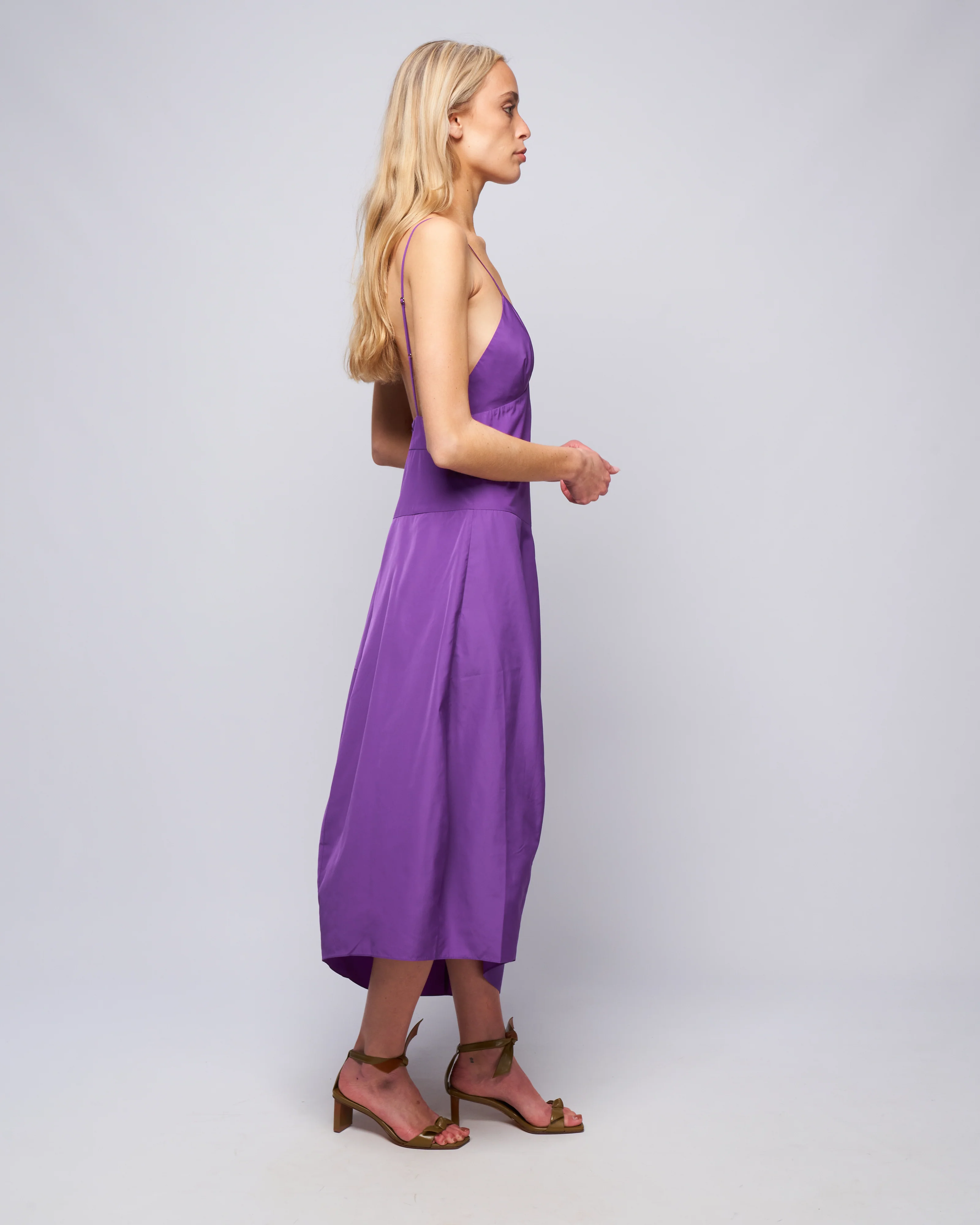 italian sporty nylon cami dress - purple - Image 3