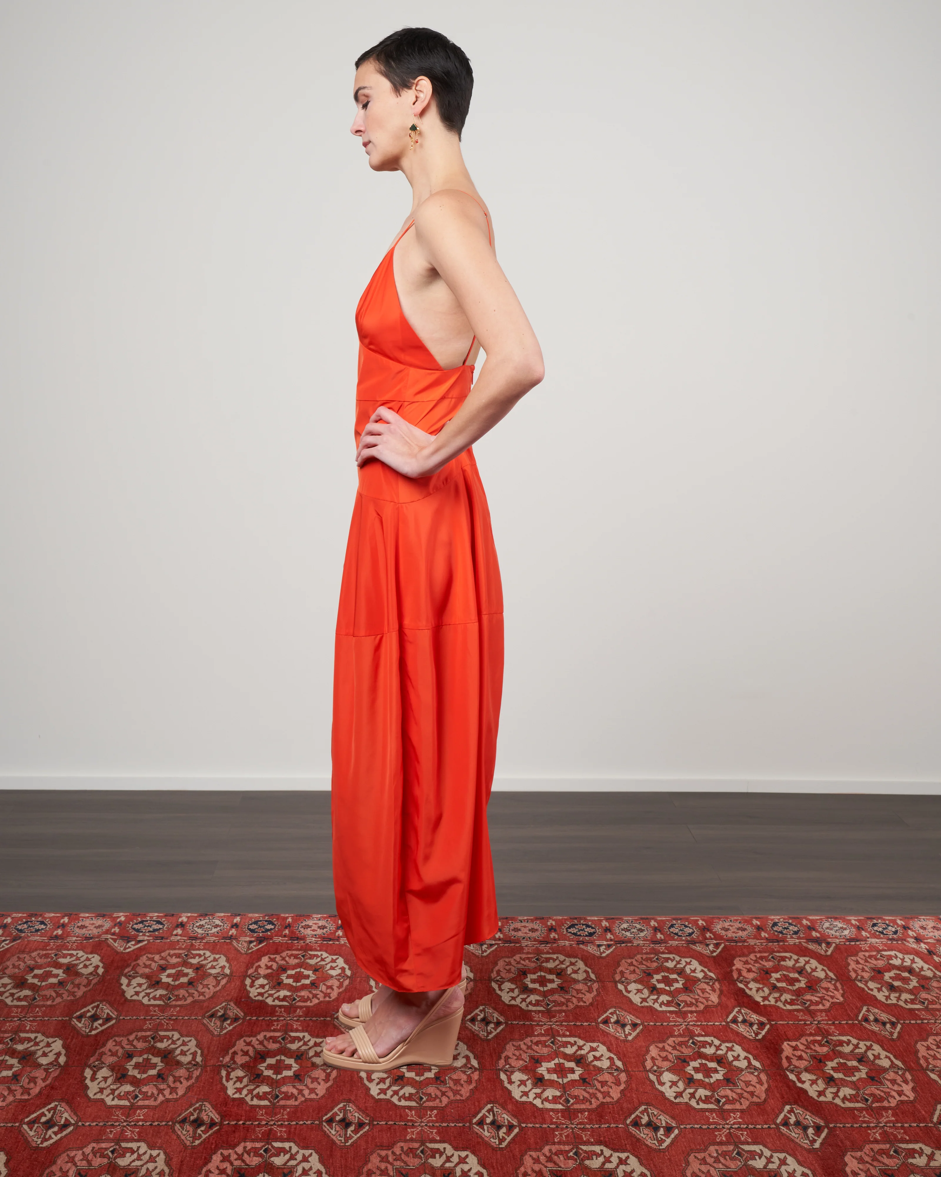 italian sporty nylon cami dress - red - Image 2