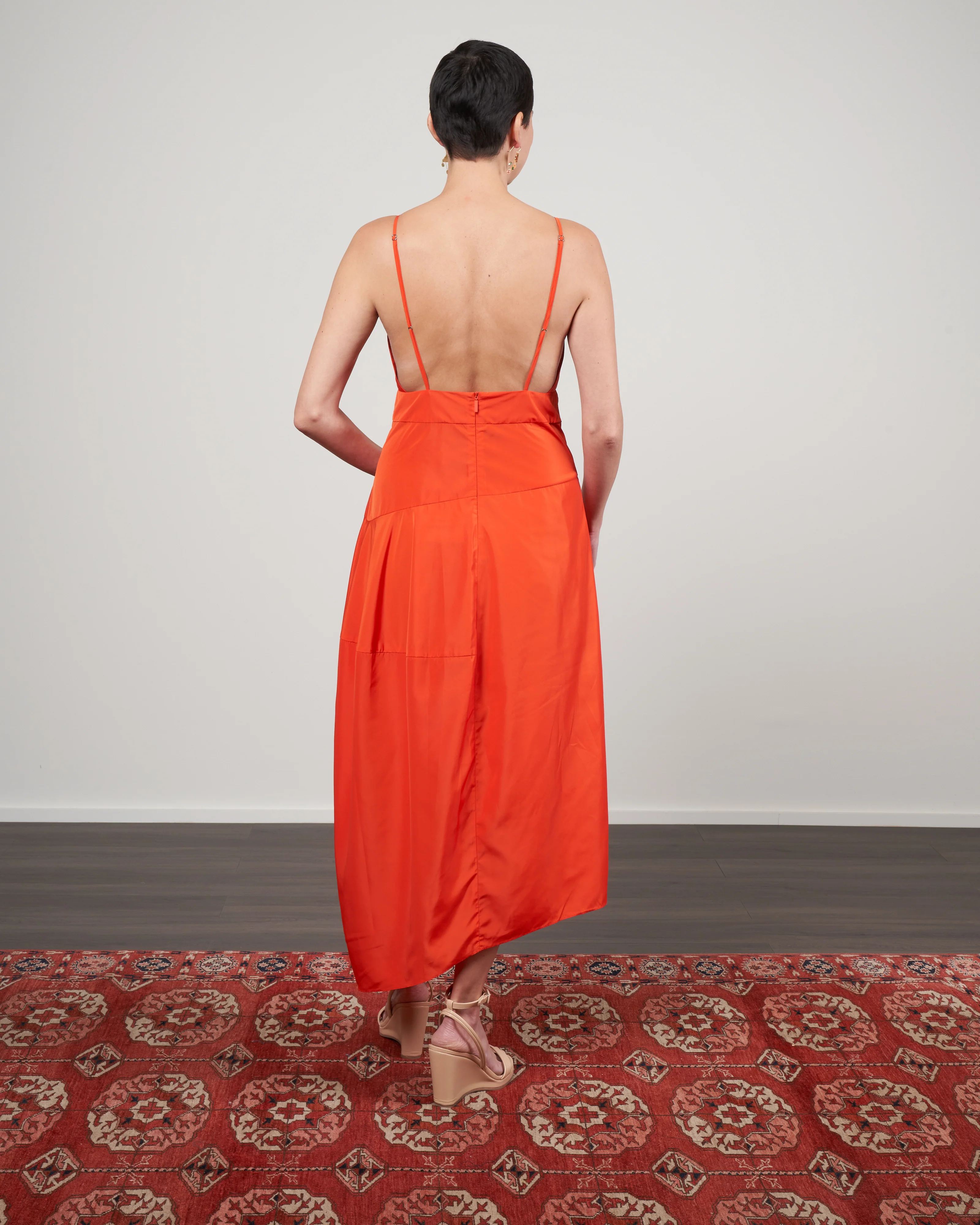italian sporty nylon cami dress - red - Image 3
