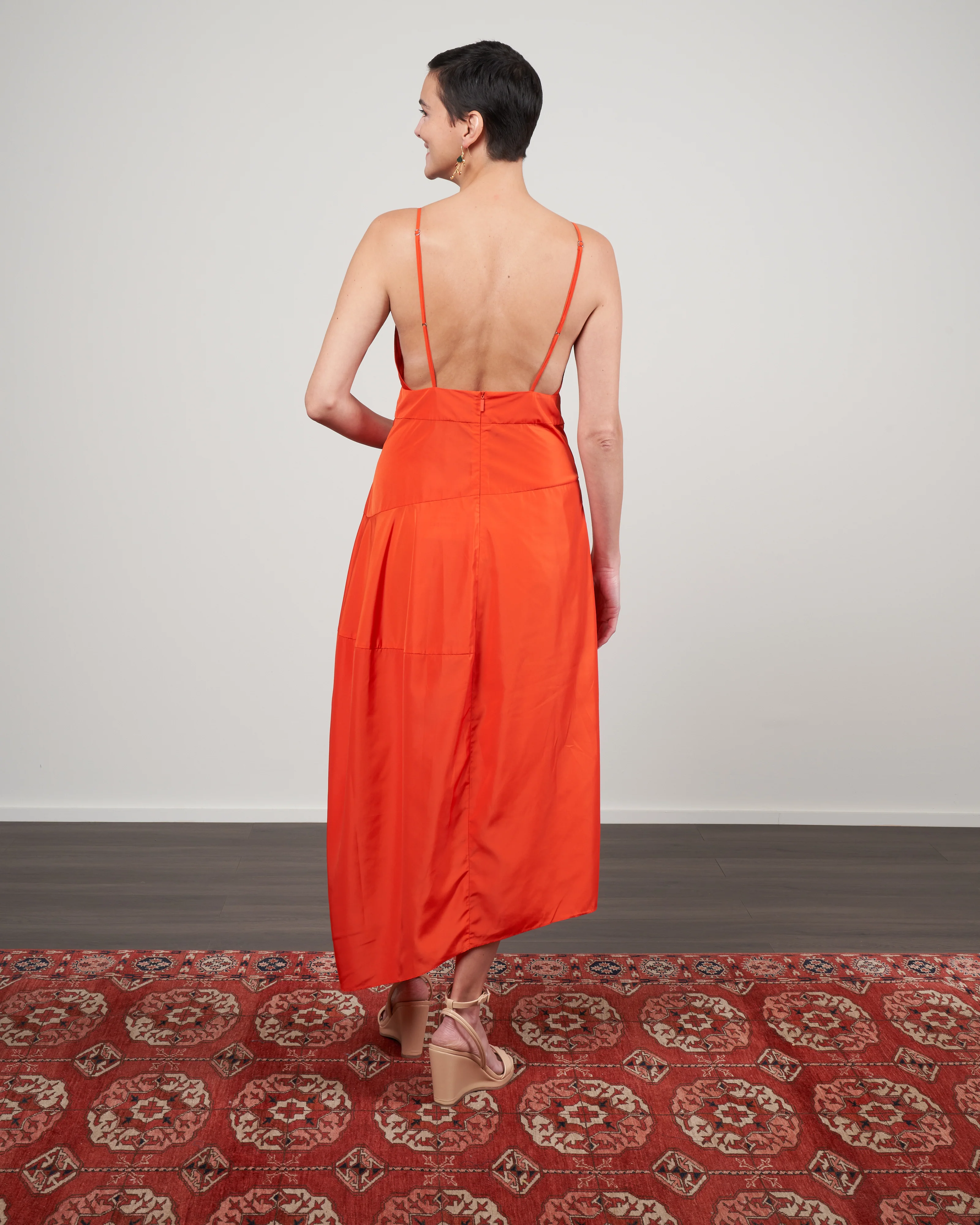 italian sporty nylon cami dress - red - Image 4