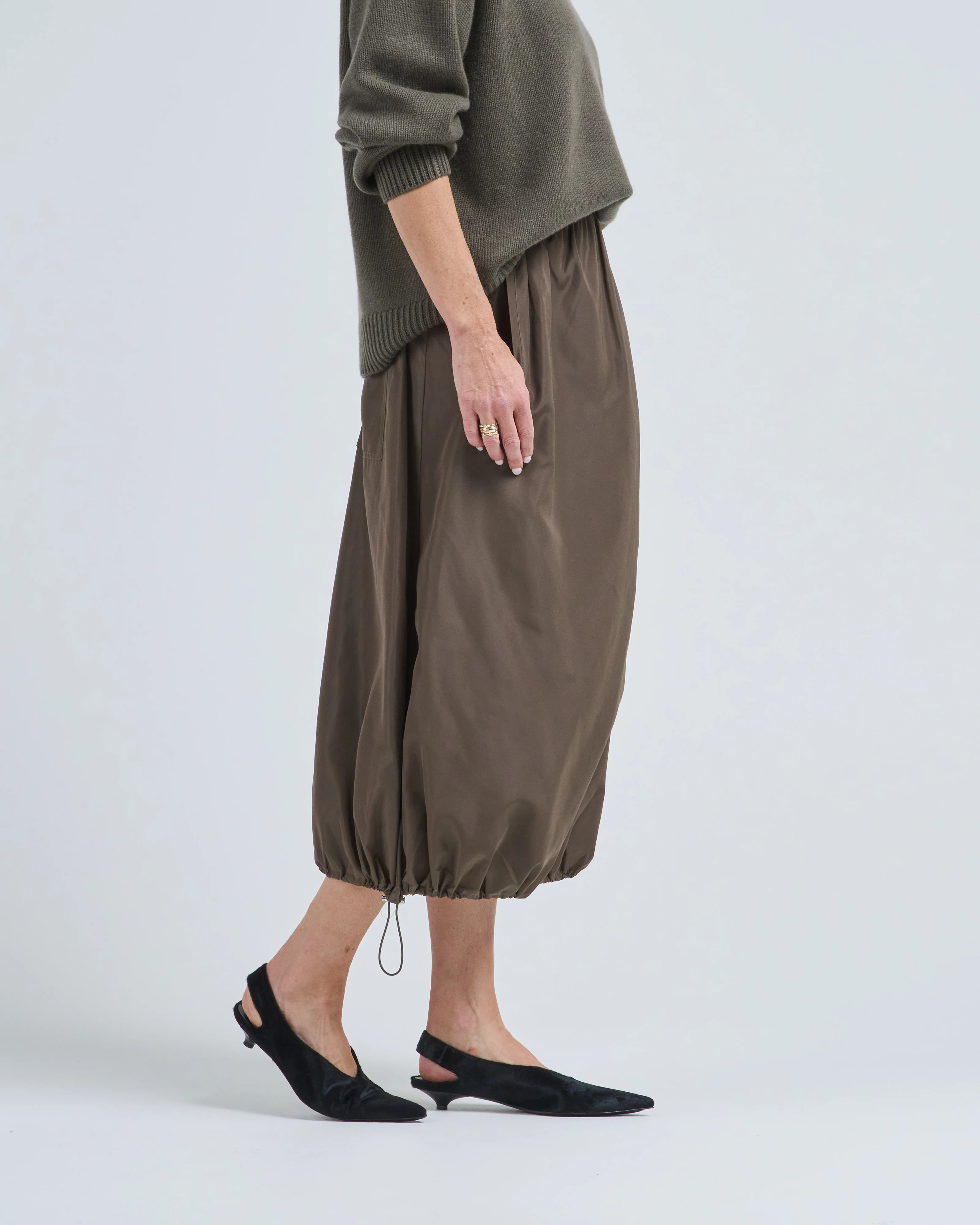 italian sporty nylon midi anorak skirt - Image 3