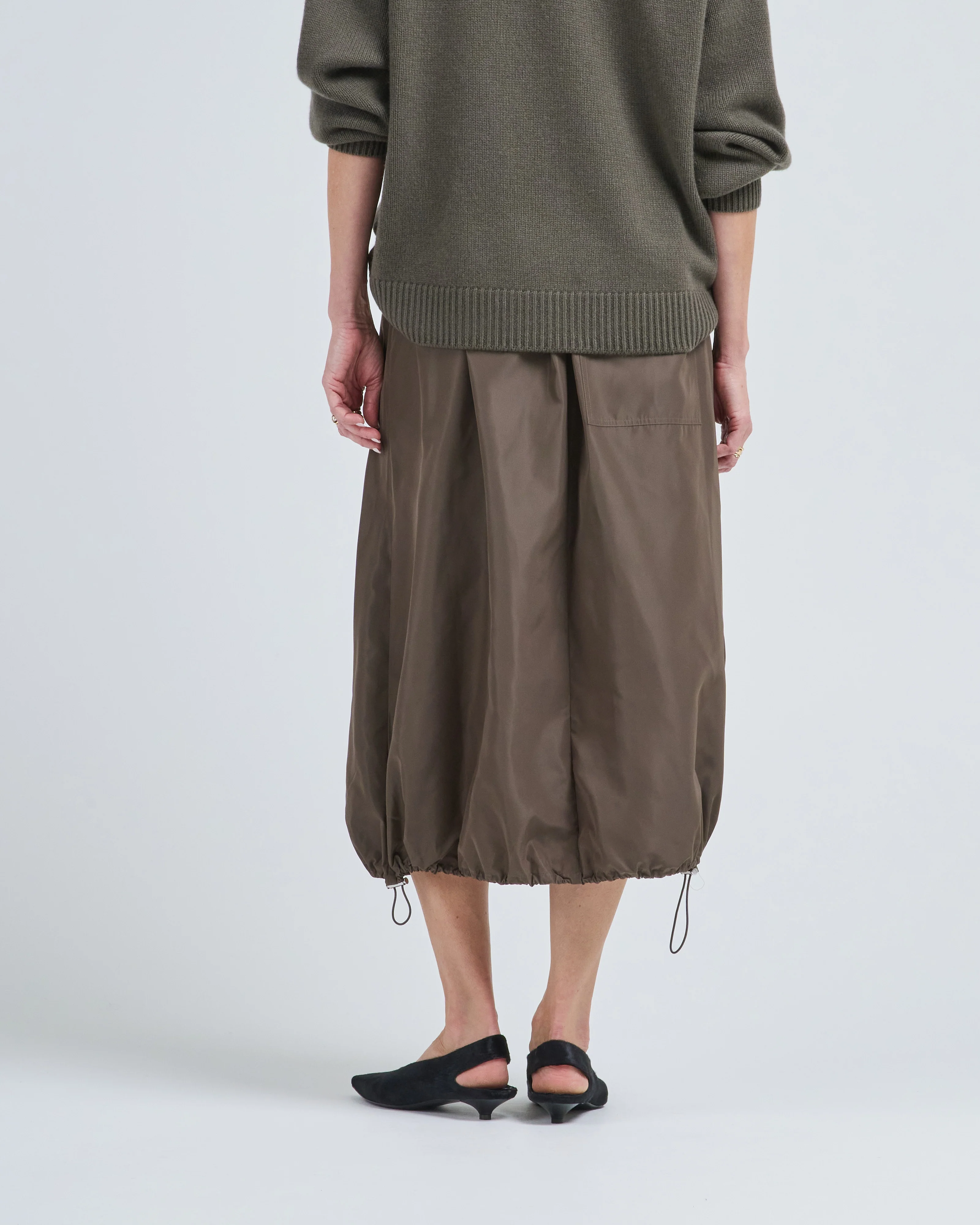 italian sporty nylon midi anorak skirt - Image 4