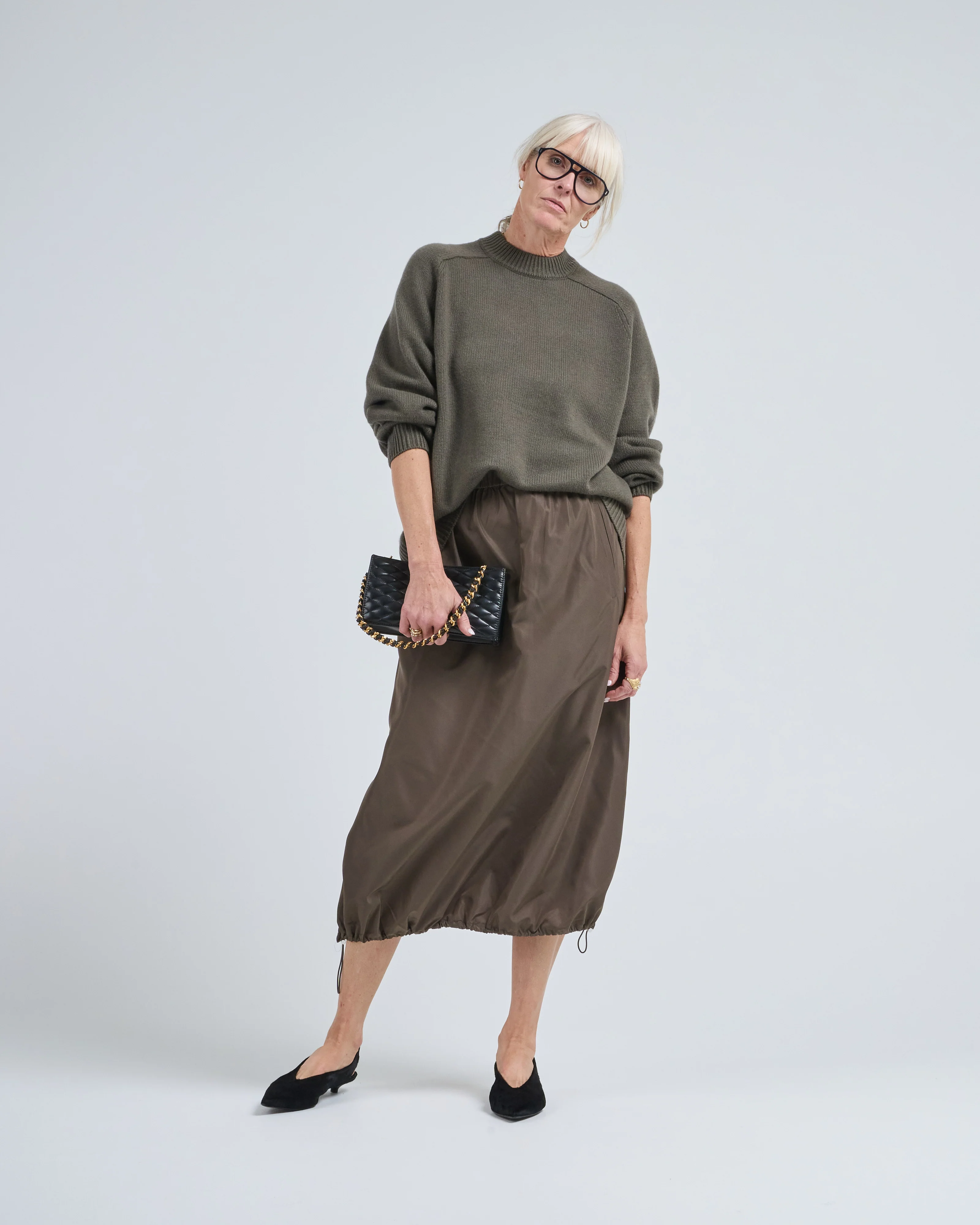 italian sporty nylon midi anorak skirt - Image 5