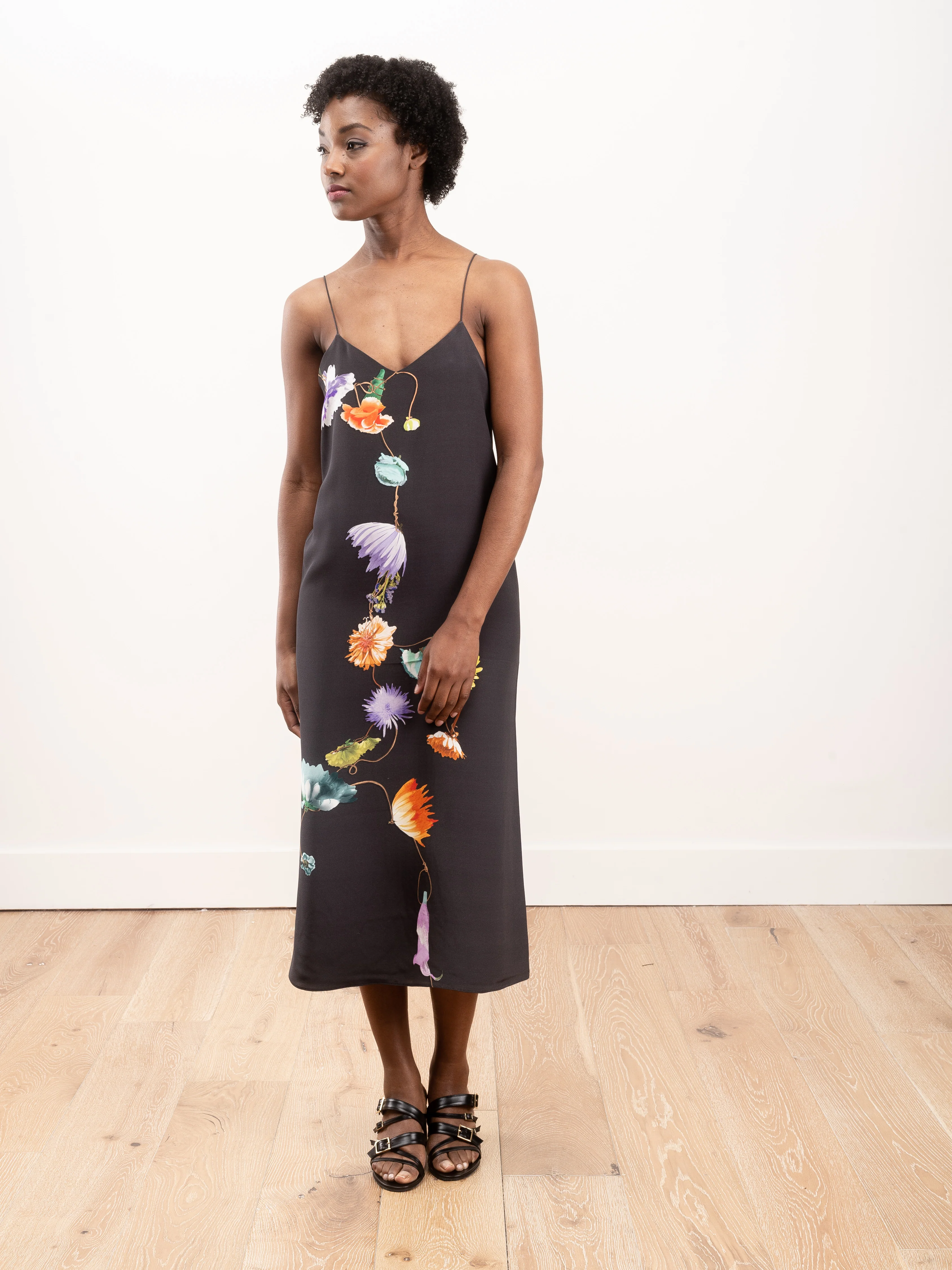 kassia silk slip dress - plum grey - Image 2