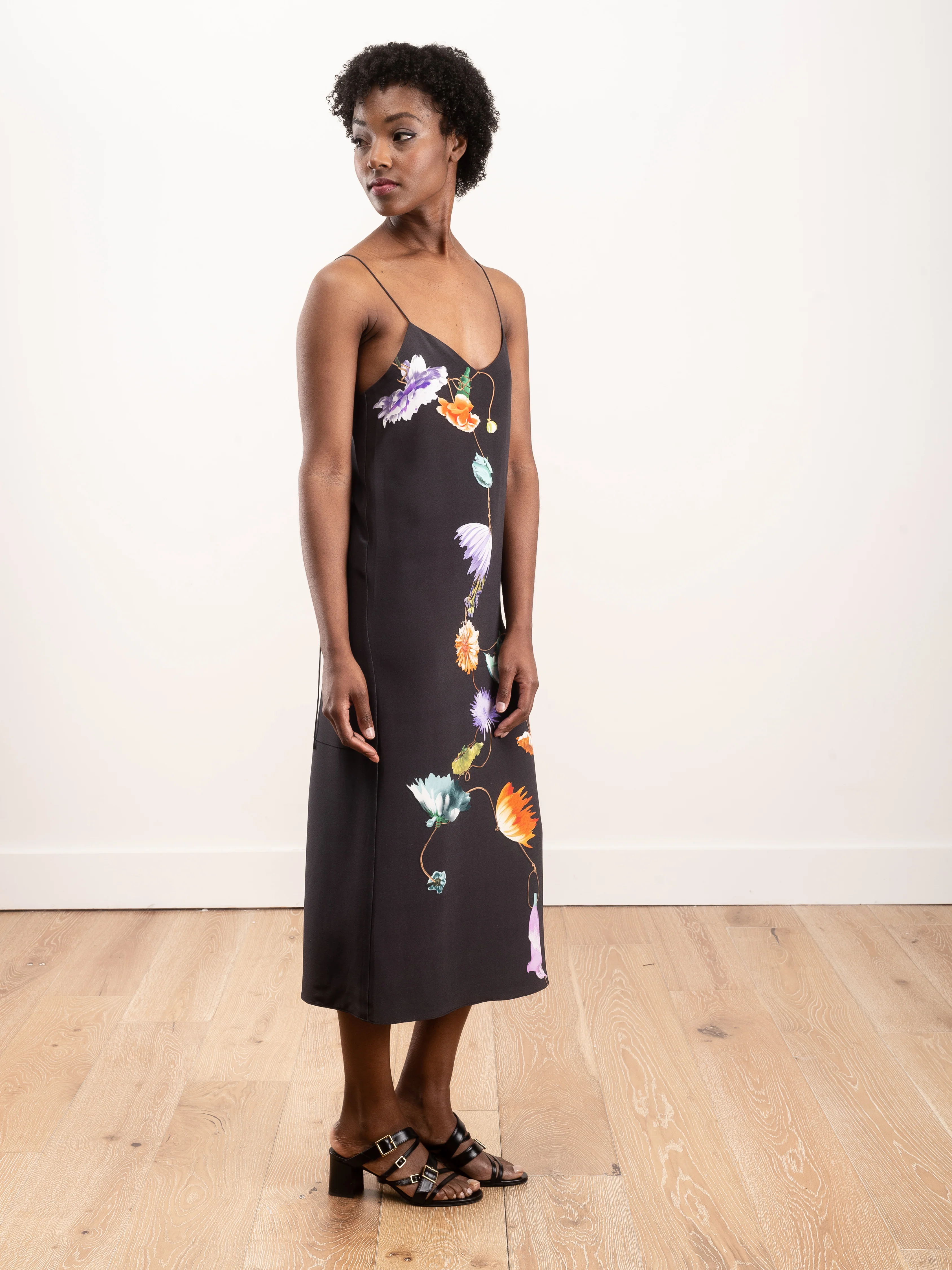 kassia silk slip dress - plum grey - Image 4