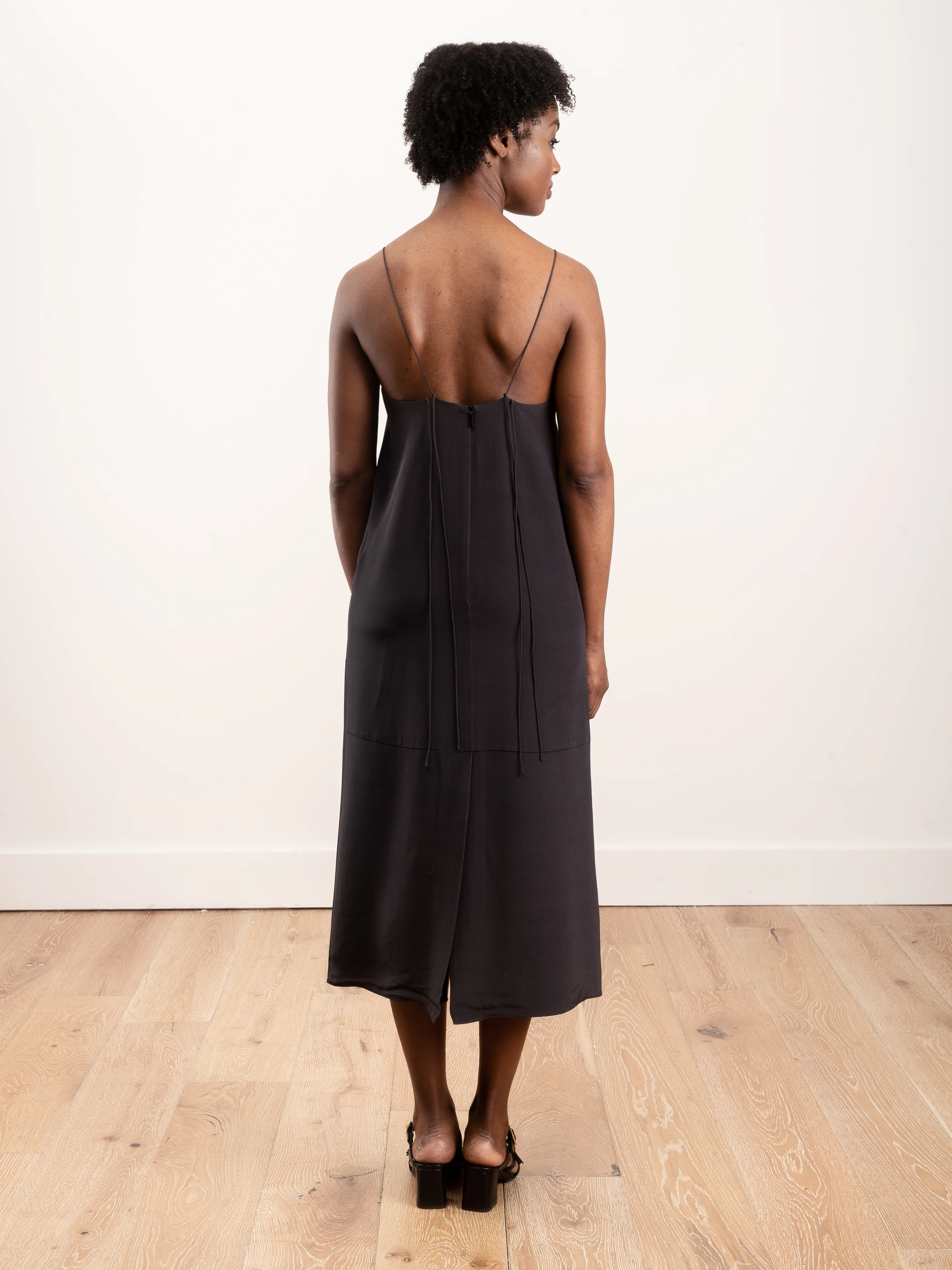 kassia silk slip dress - plum grey - Image 5