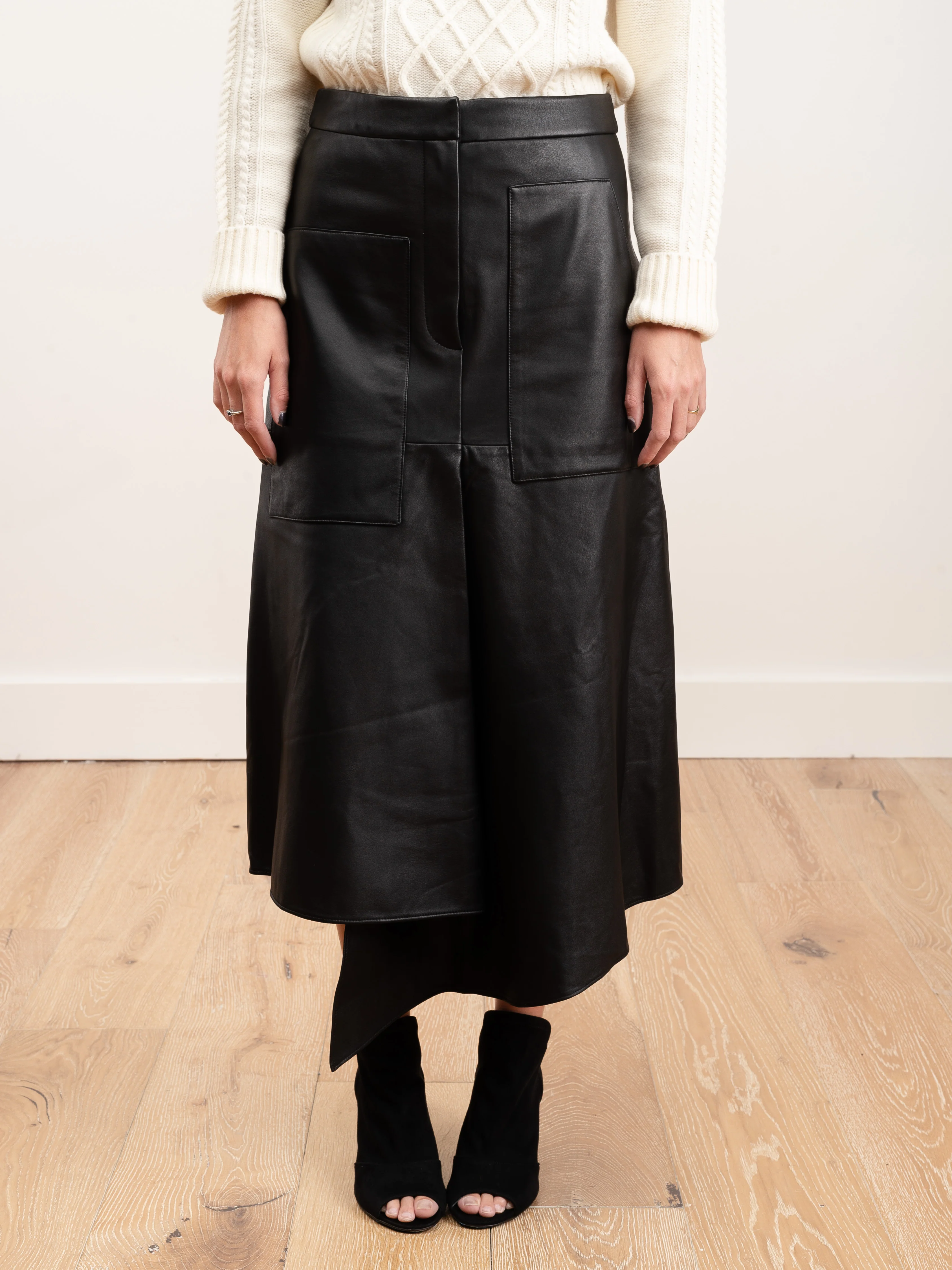 leather drape skirt - Image 2