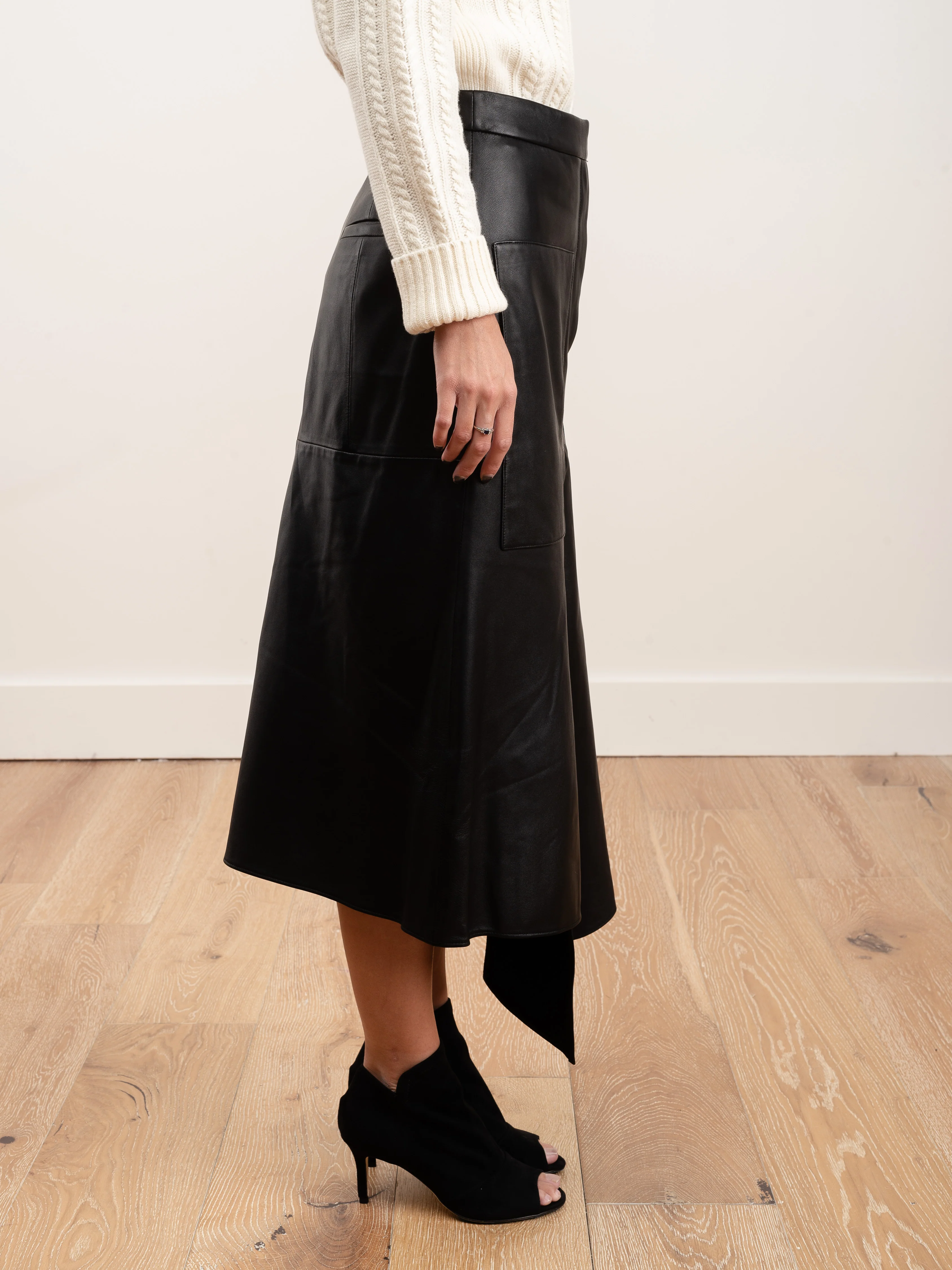 leather drape skirt - Image 3