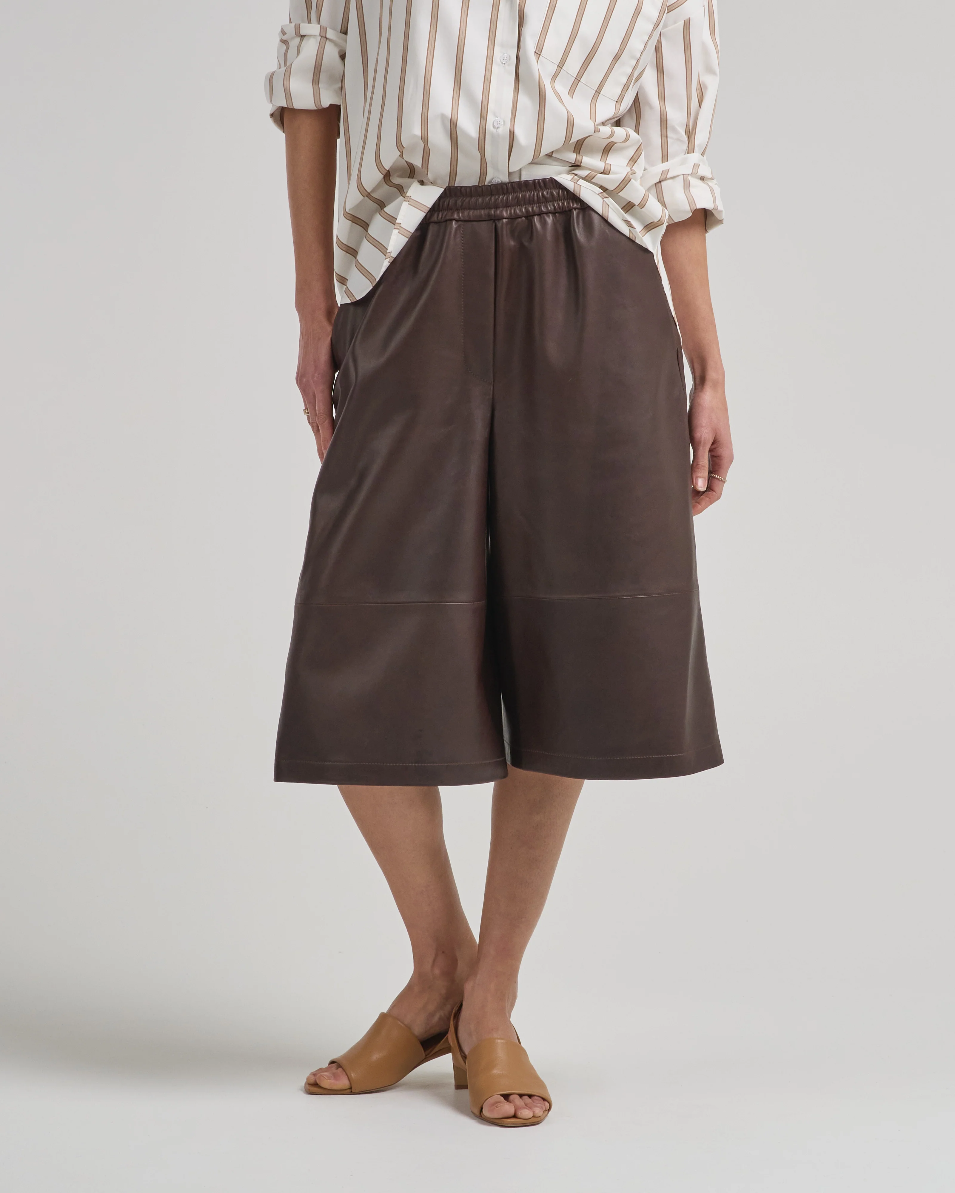 leather relaxed long short - Image 3