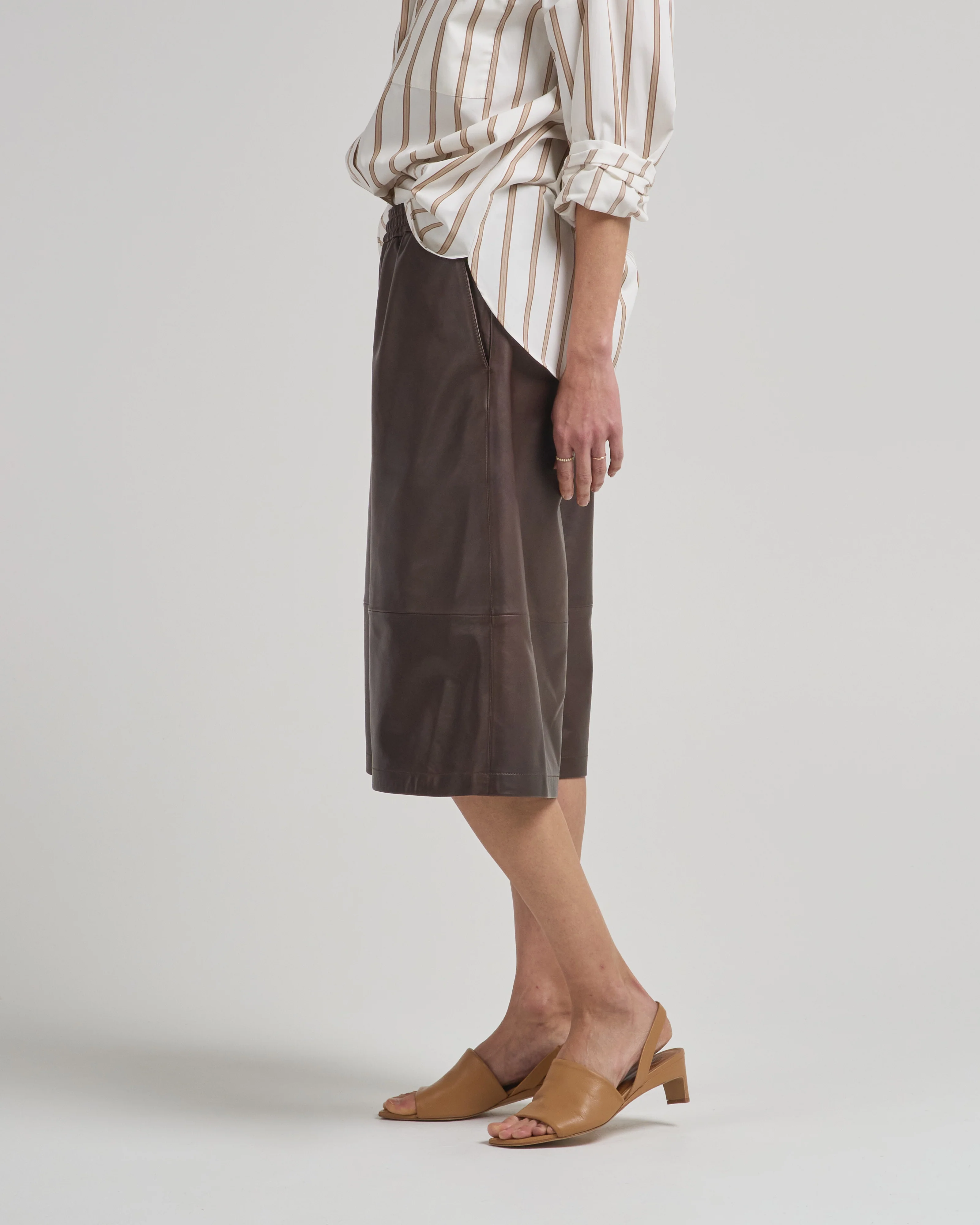 leather relaxed long short - Image 4