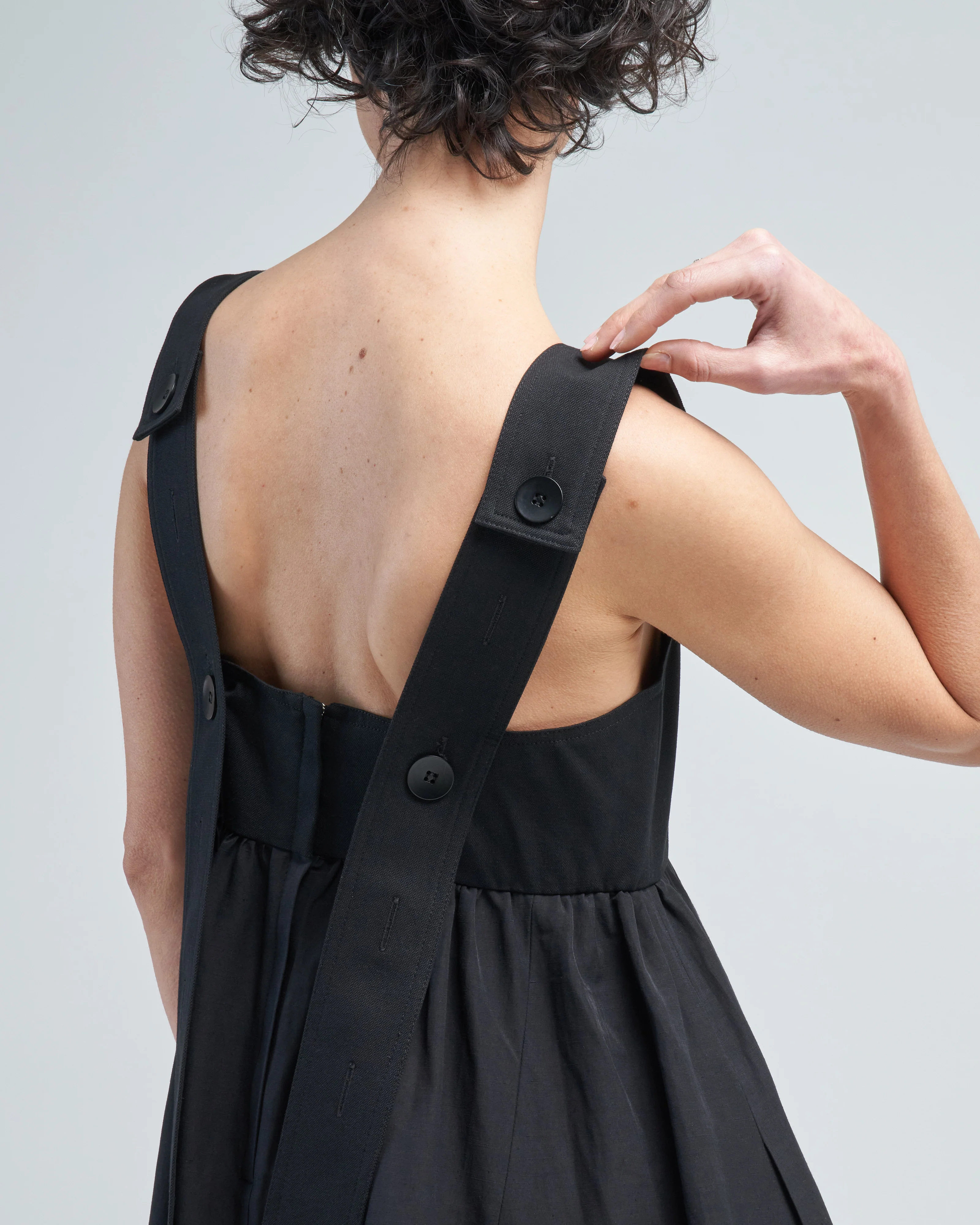 linen cotton voile sculpted dress - Image 2