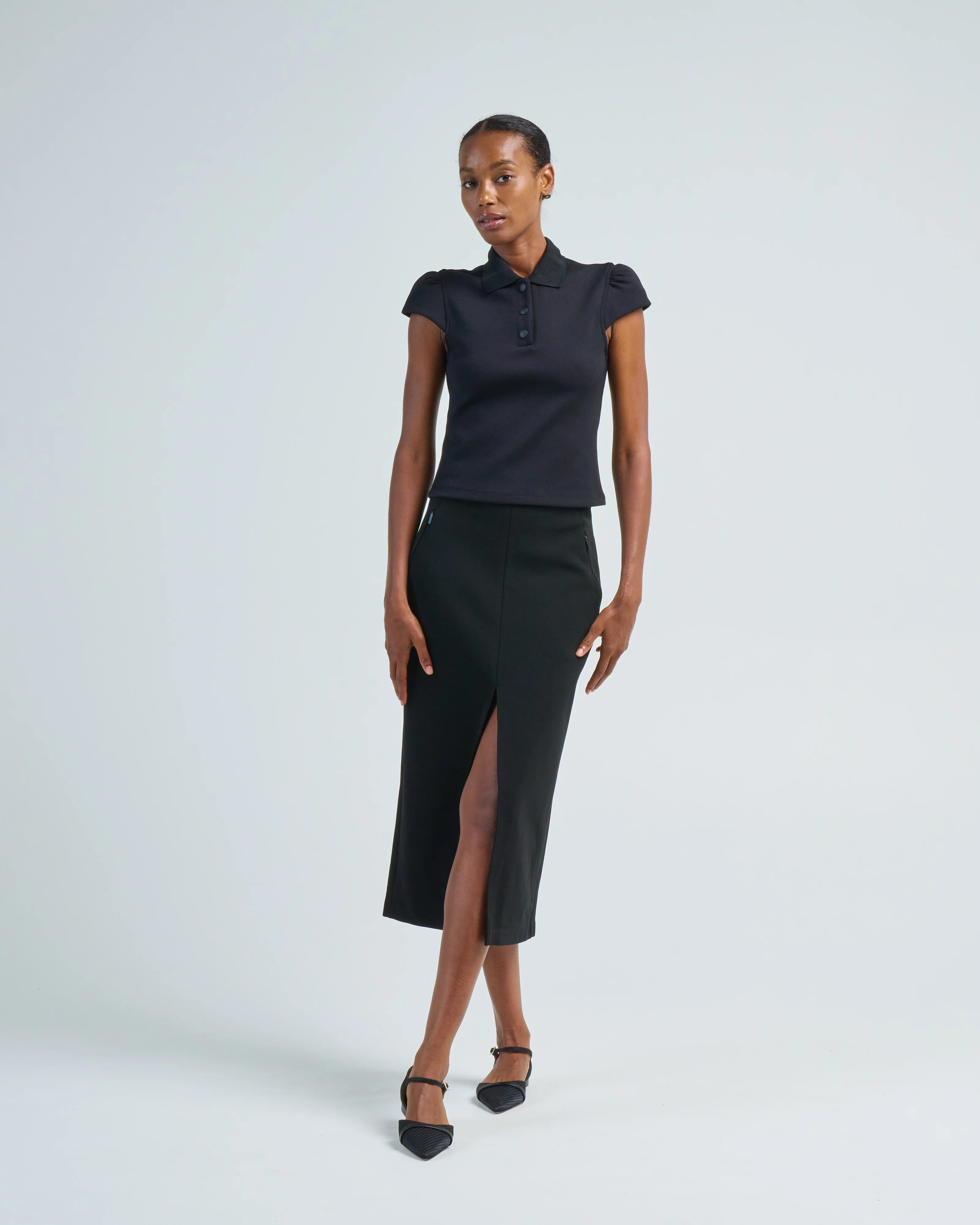 luxe pique shrunken polo shirt - Image 2