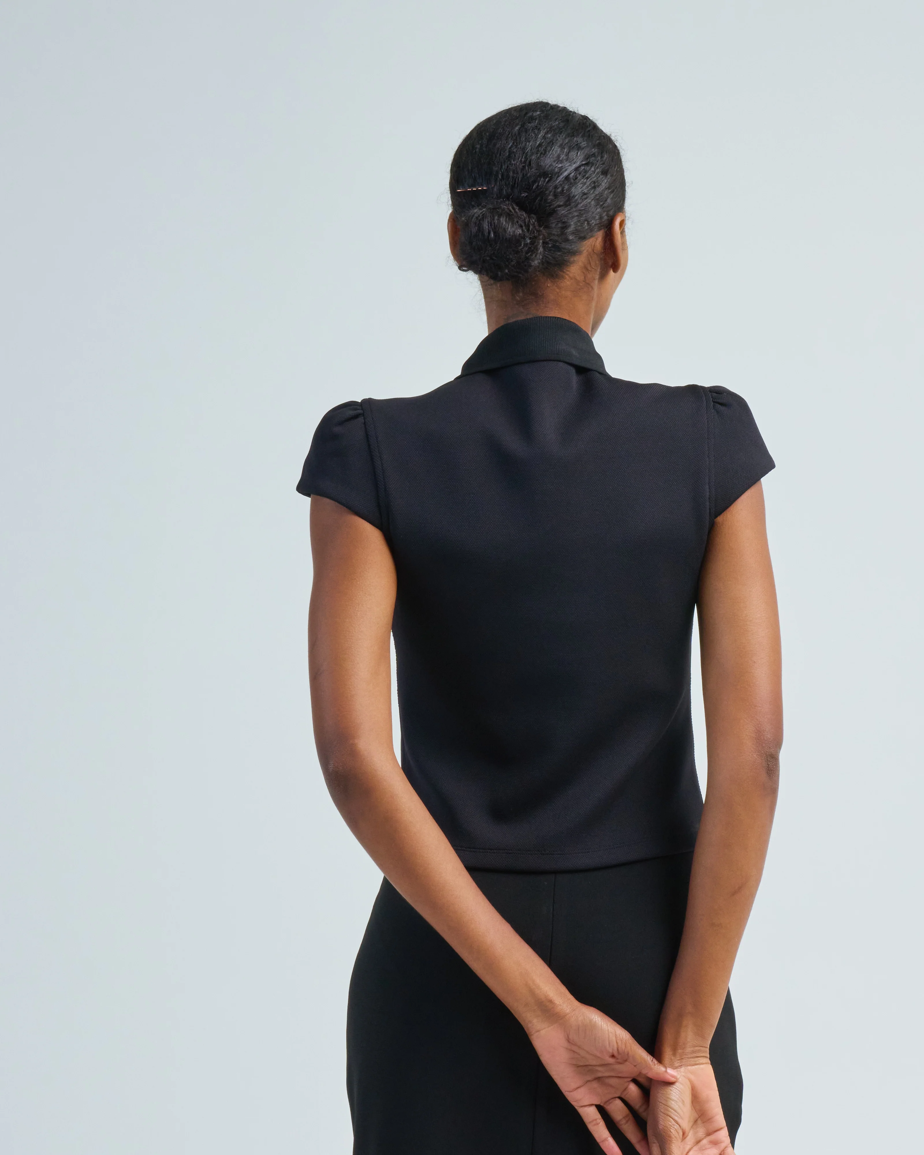 luxe pique shrunken polo shirt - Image 3