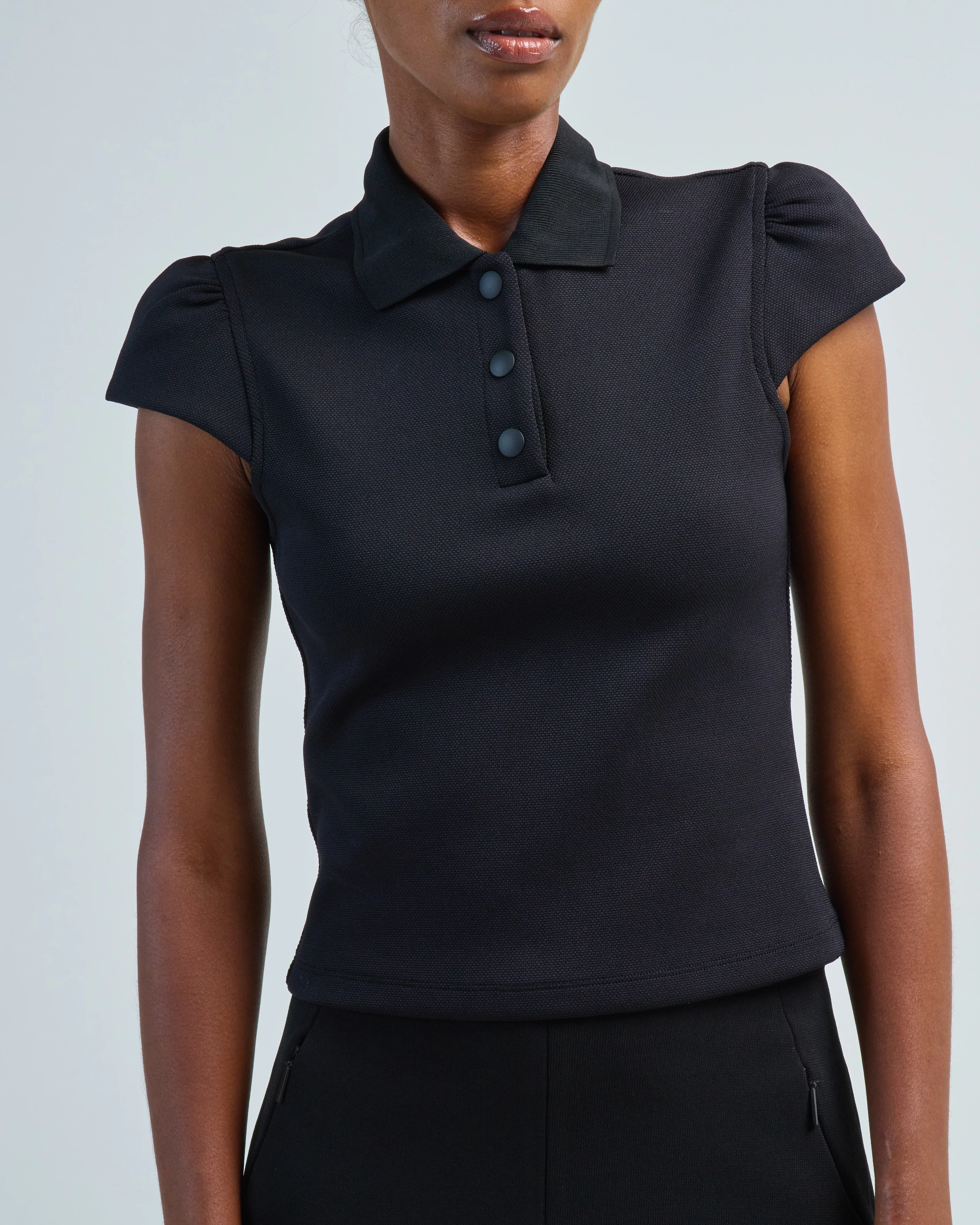 luxe pique shrunken polo shirt - Image 4