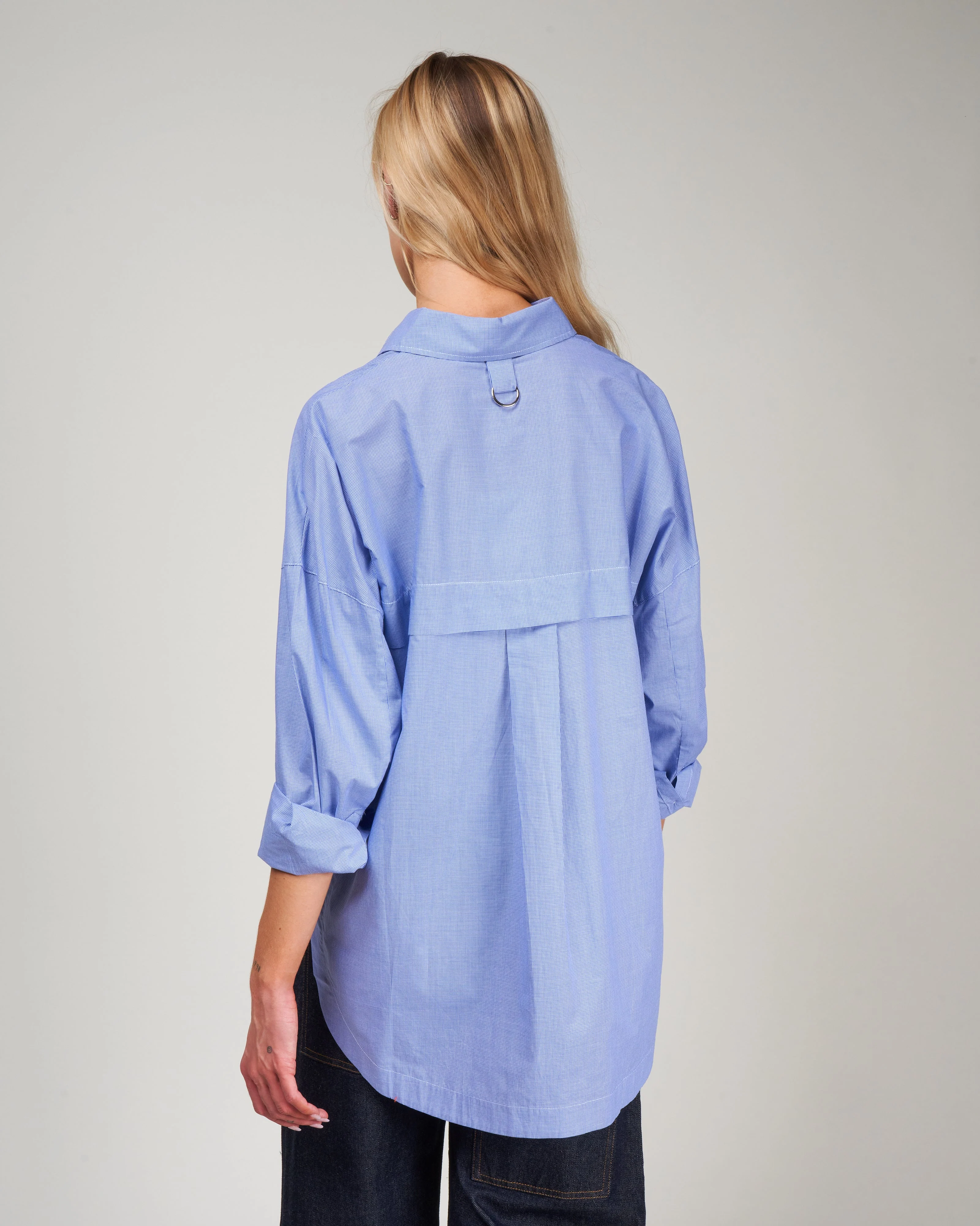 menswear check oversized shirt - blue multi - Image 4