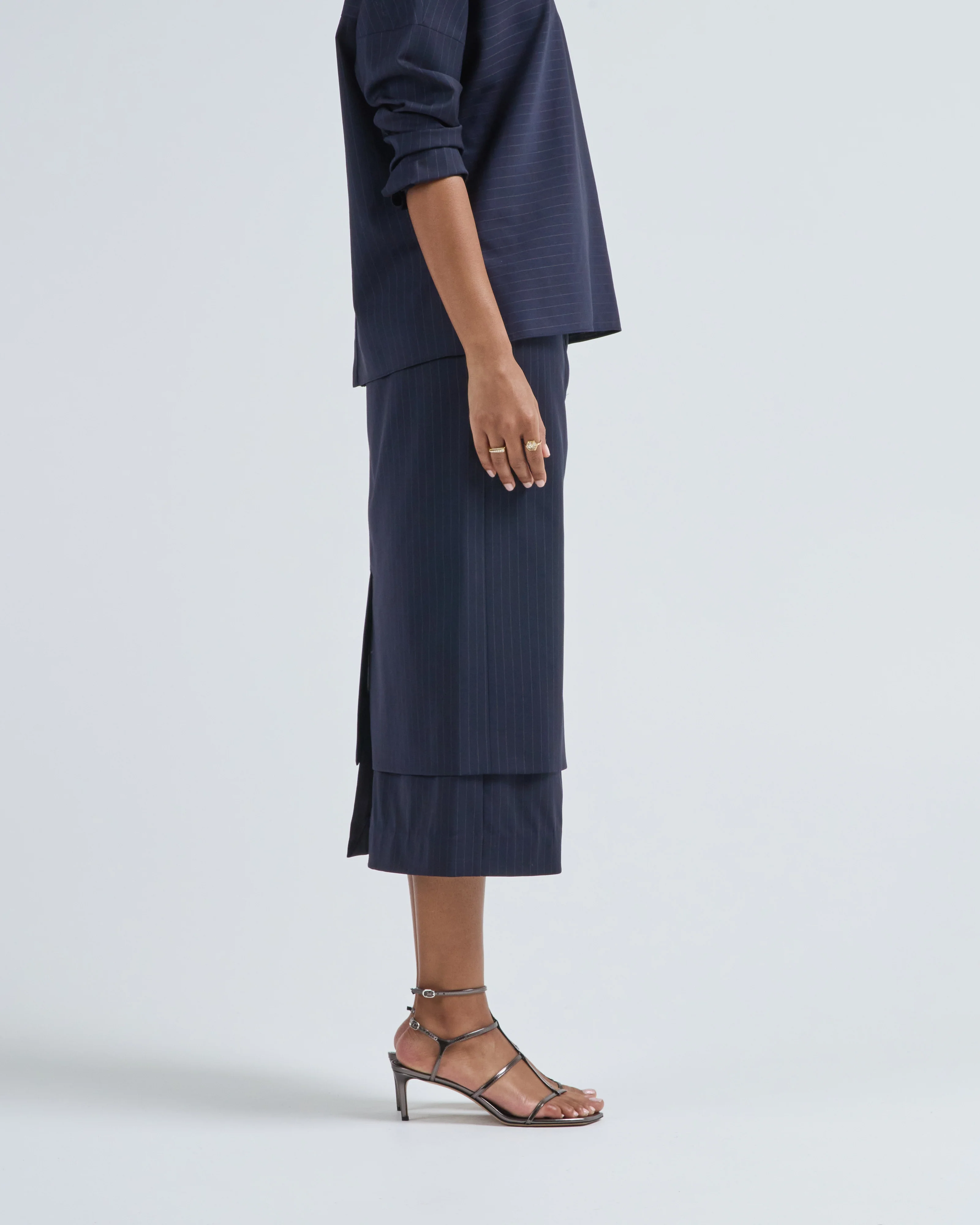 mier pinstripe convertible skirt - Image 3