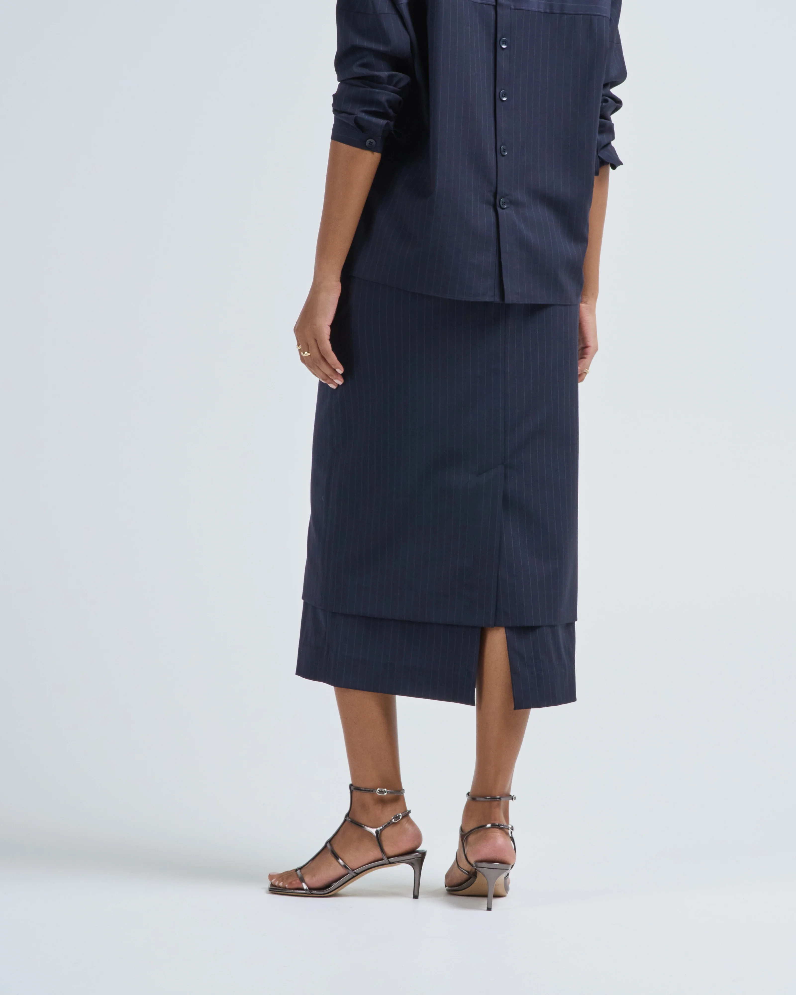mier pinstripe convertible skirt - Image 4