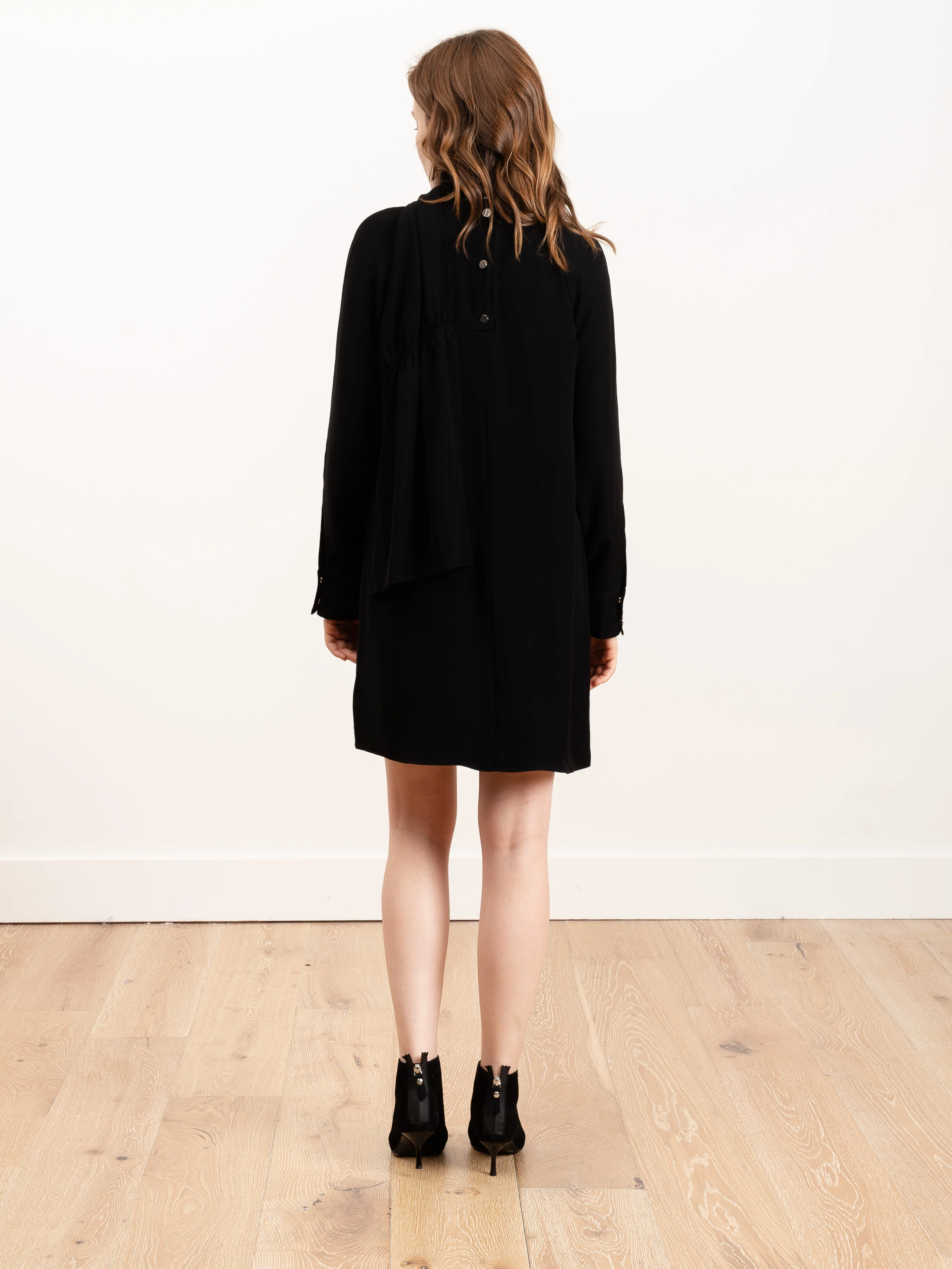 mockneck shirred flap short dress - Image 3