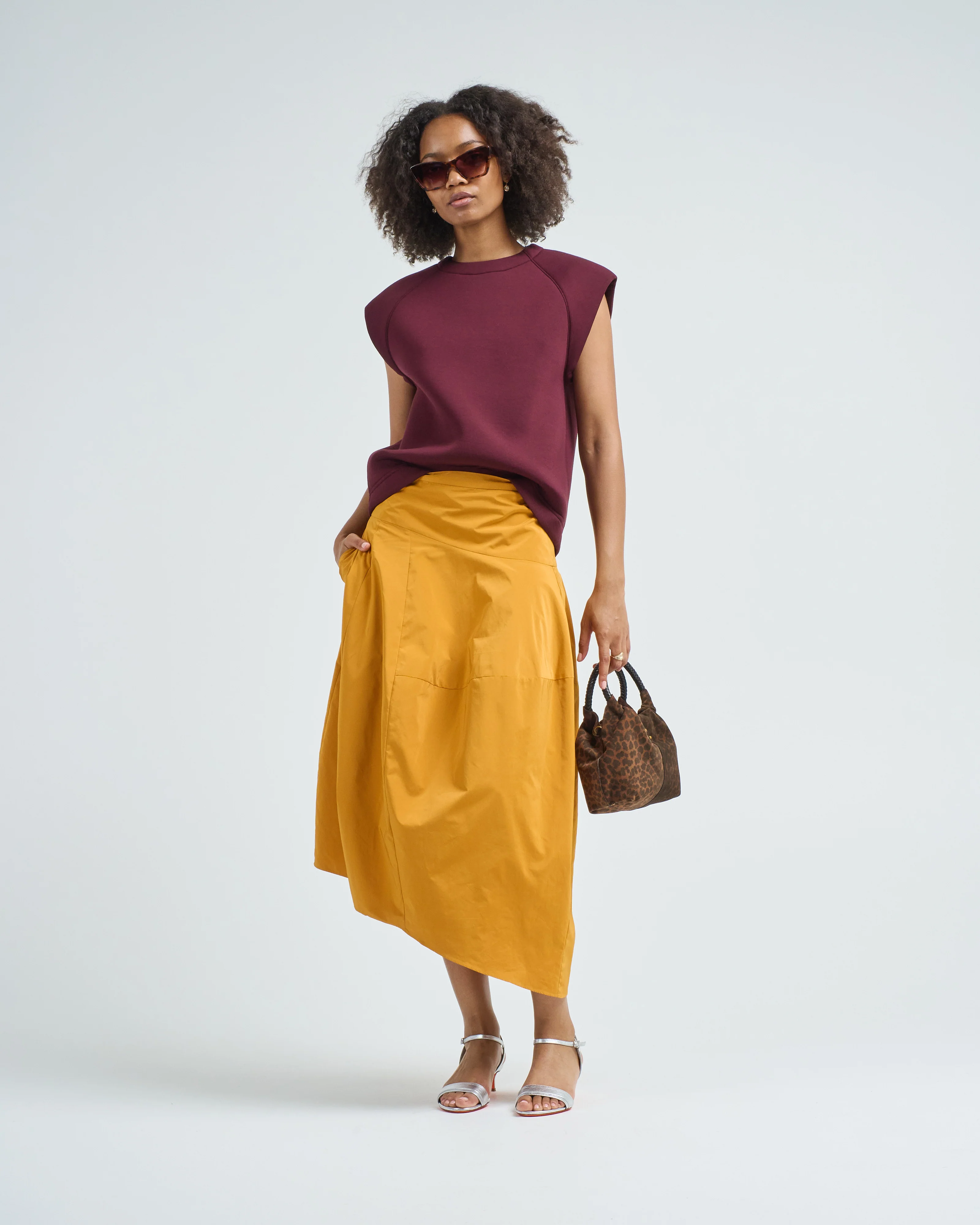 nylon asymmetrical balloon skirt - Image 2