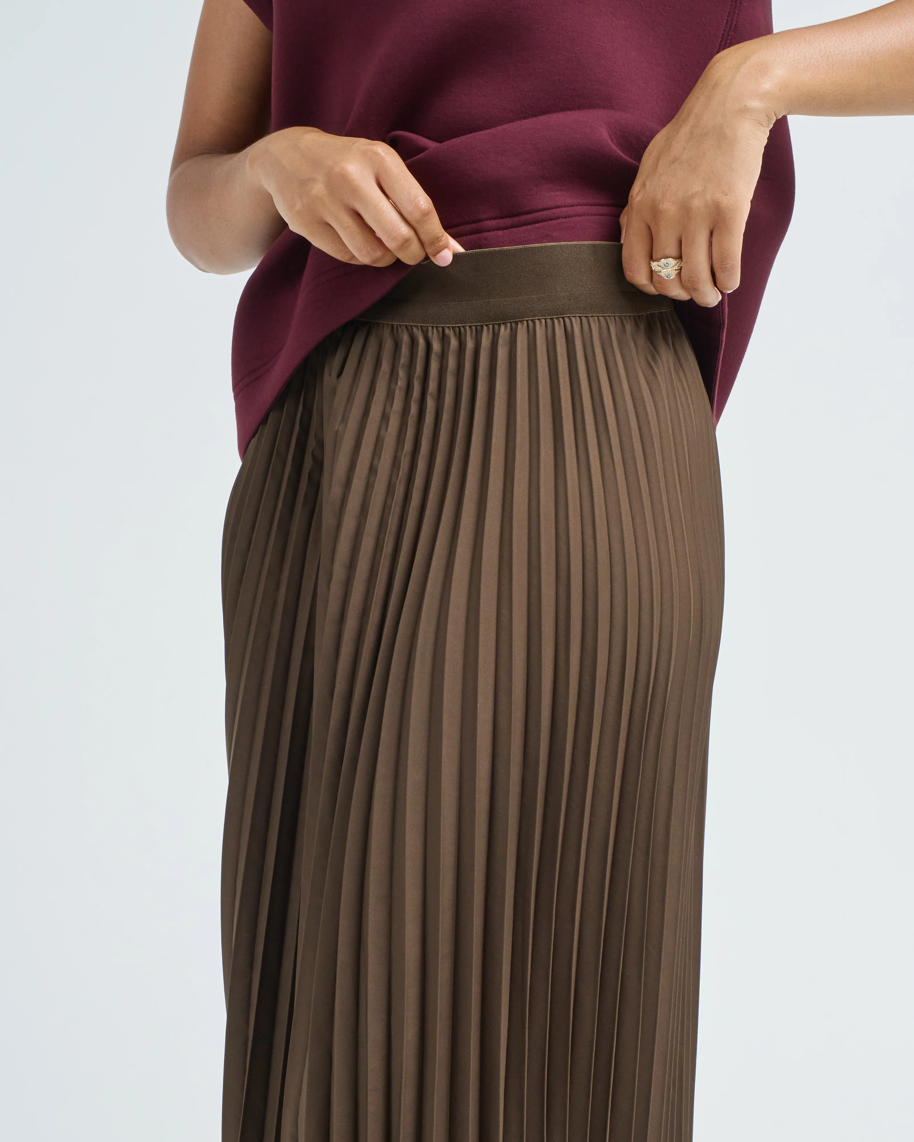nylon pleating sunray pullon skirt - Image 5