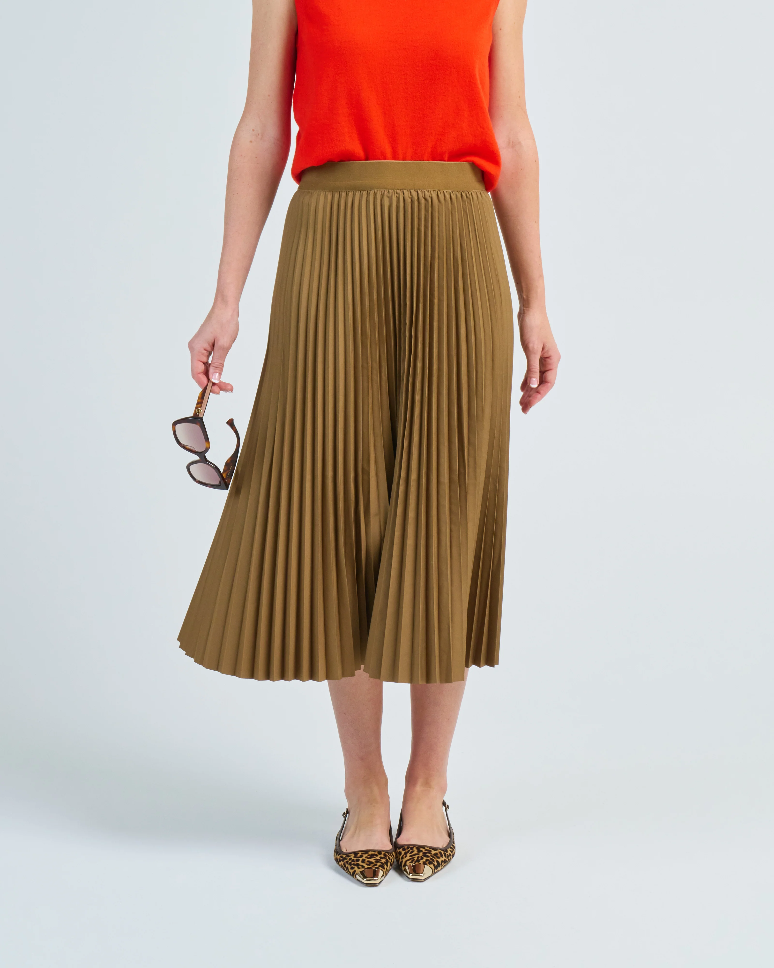 nylon pleating sunray pullon skirt
