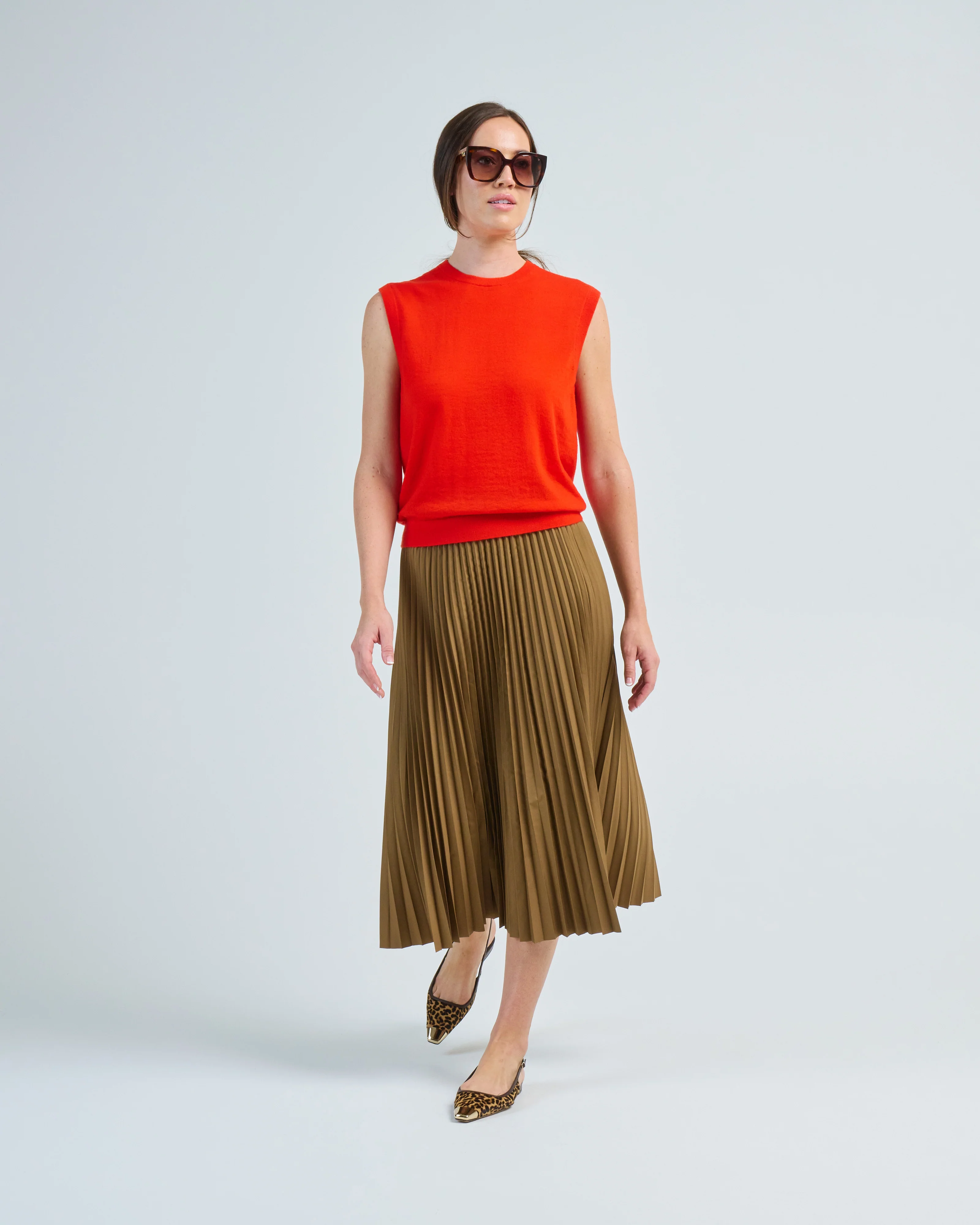nylon pleating sunray pullon skirt - Image 2